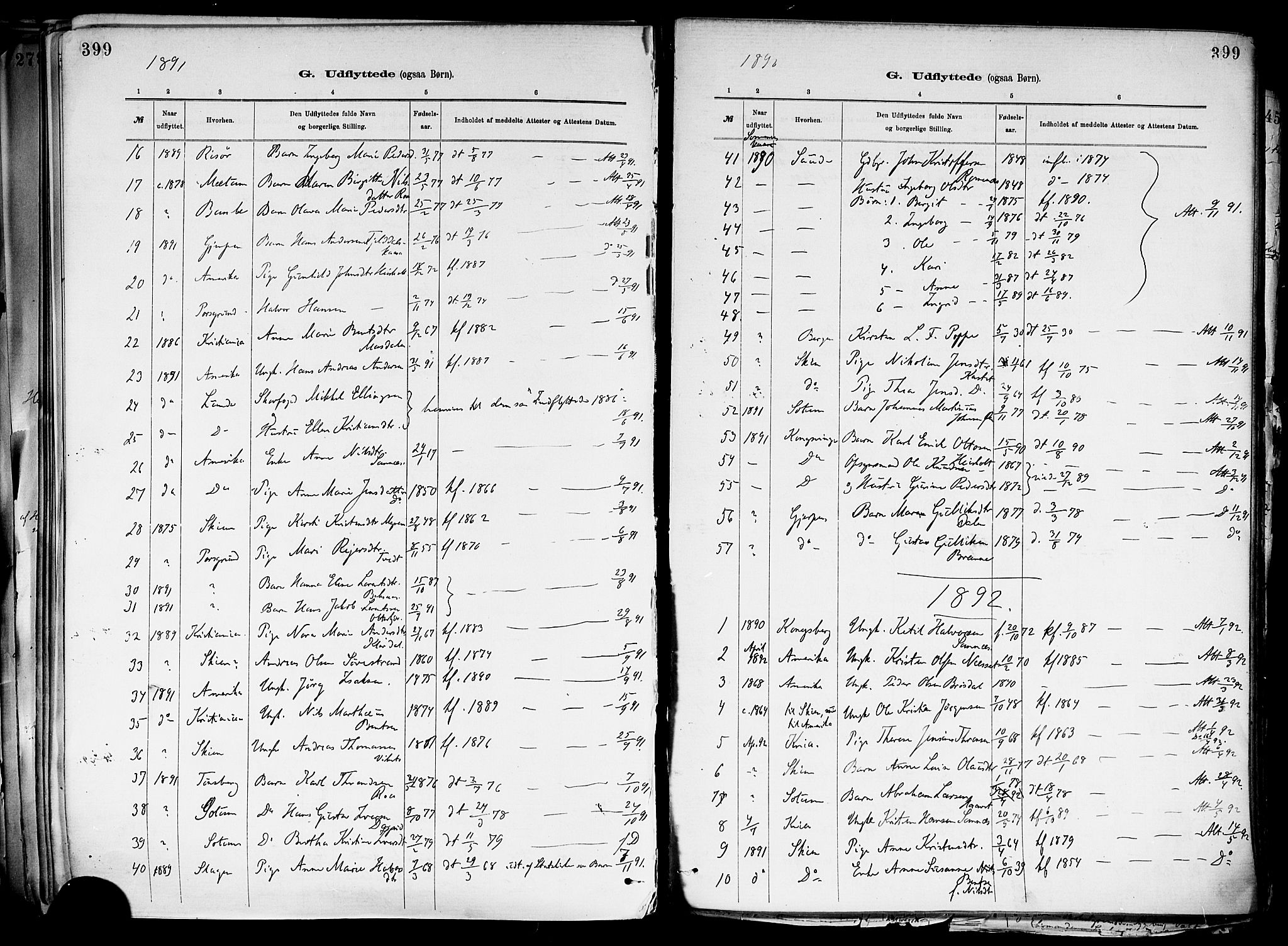 Holla kirkebøker, AV/SAKO-A-272/F/Fa/L0008: Parish register (official) no. 8, 1882-1897, p. 399