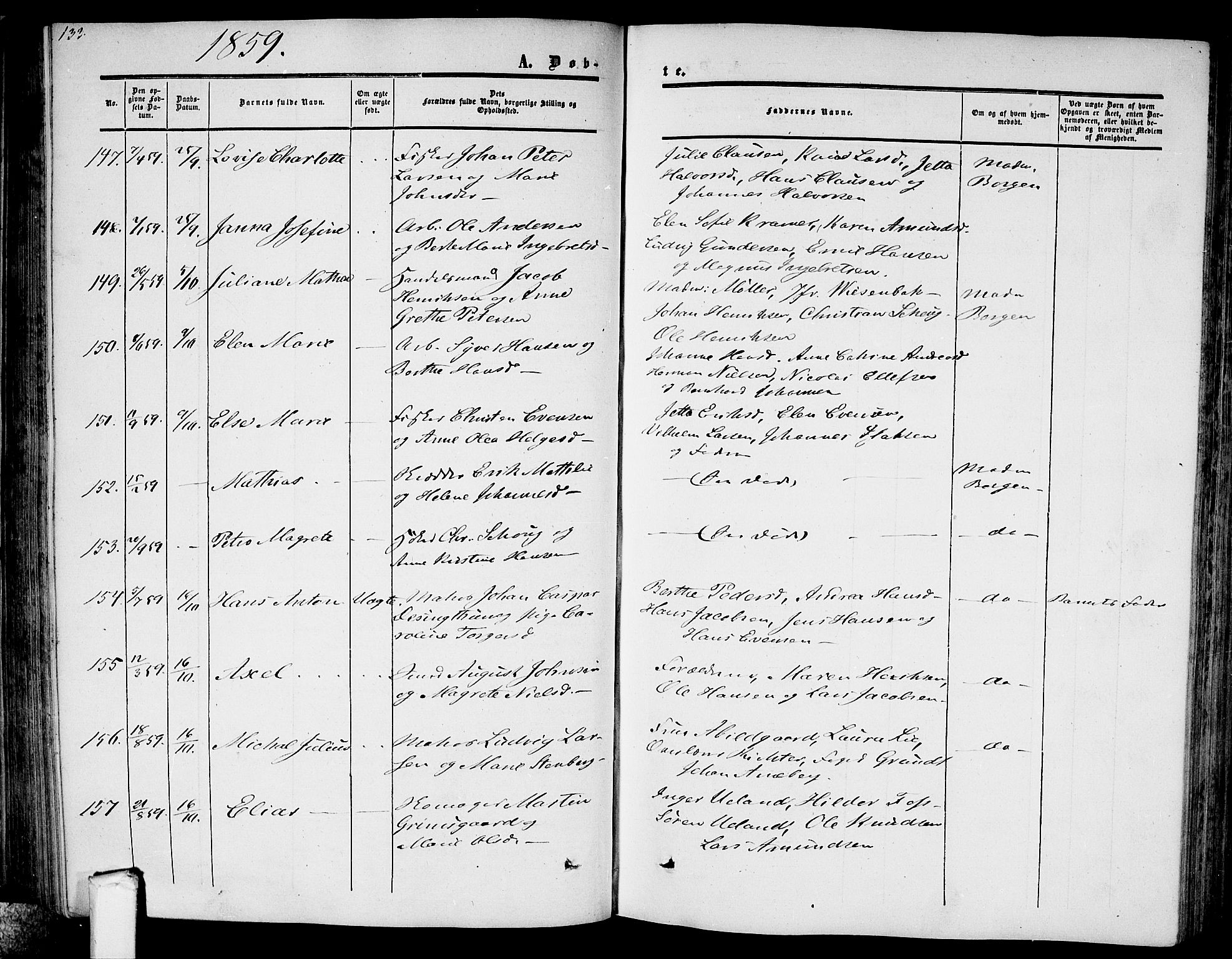 Moss prestekontor Kirkebøker, AV/SAO-A-2003/G/Ga/L0002: Parish register (copy) no. I 2, 1852-1871, p. 133