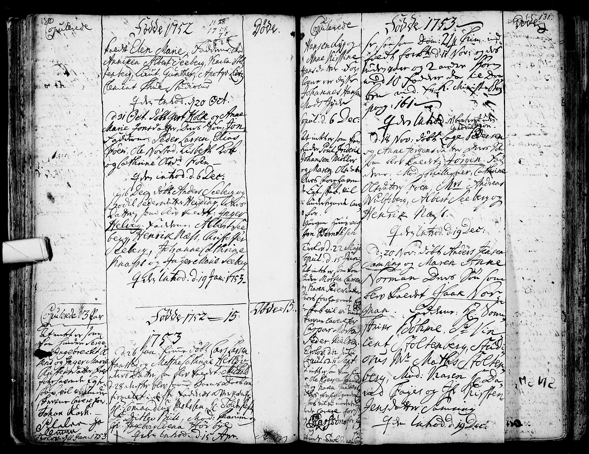 Tønsberg kirkebøker, SAKO/A-330/F/Fb/L0001: Parish register (official) no. II 1, 1690-1796, p. 130-131