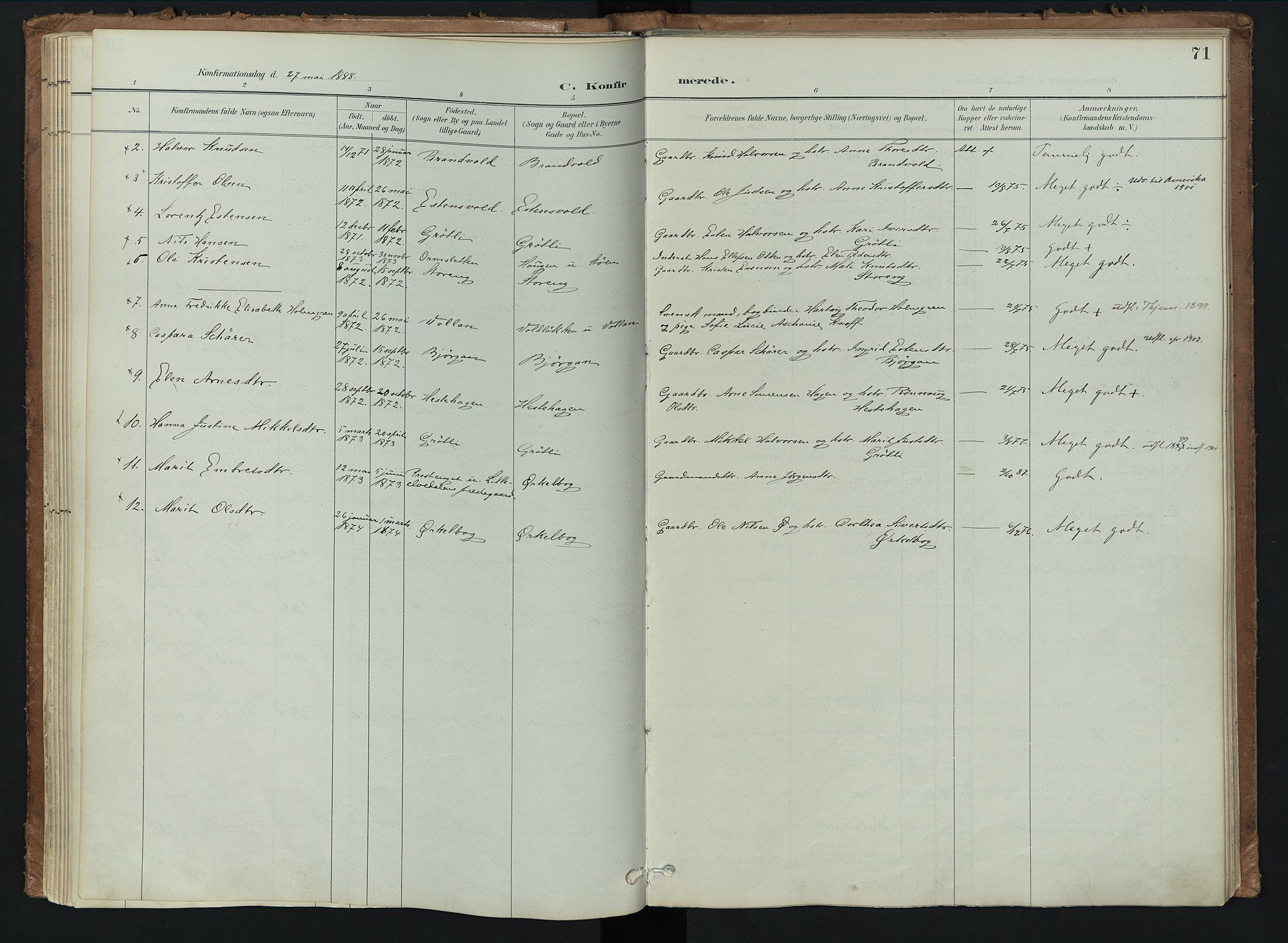Kvikne prestekontor, AV/SAH-PREST-064/H/Ha/Haa/L0008: Parish register (official) no. 8, 1887-1911, p. 71