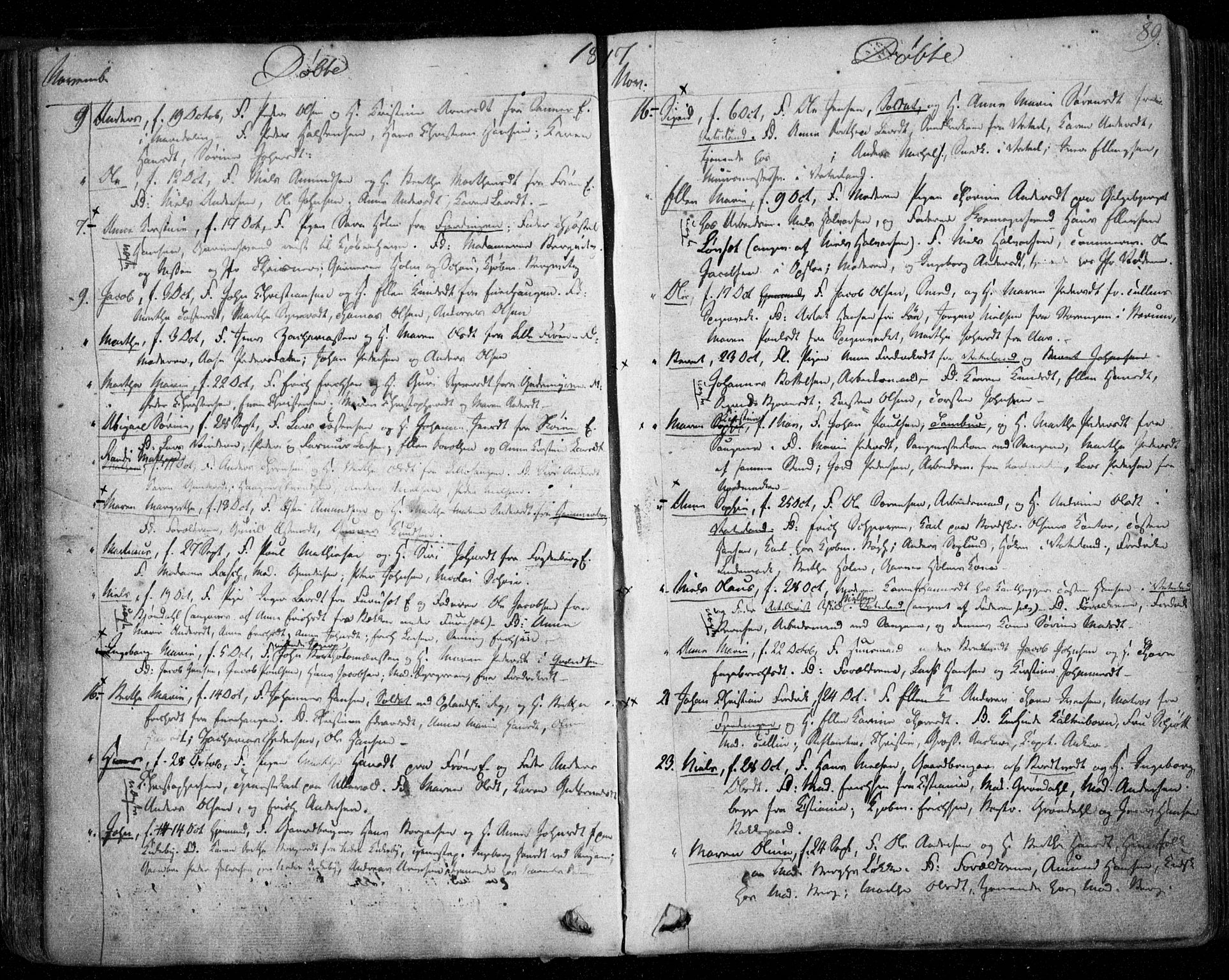 Aker prestekontor kirkebøker, SAO/A-10861/F/L0011: Parish register (official) no. 11, 1810-1819, p. 89