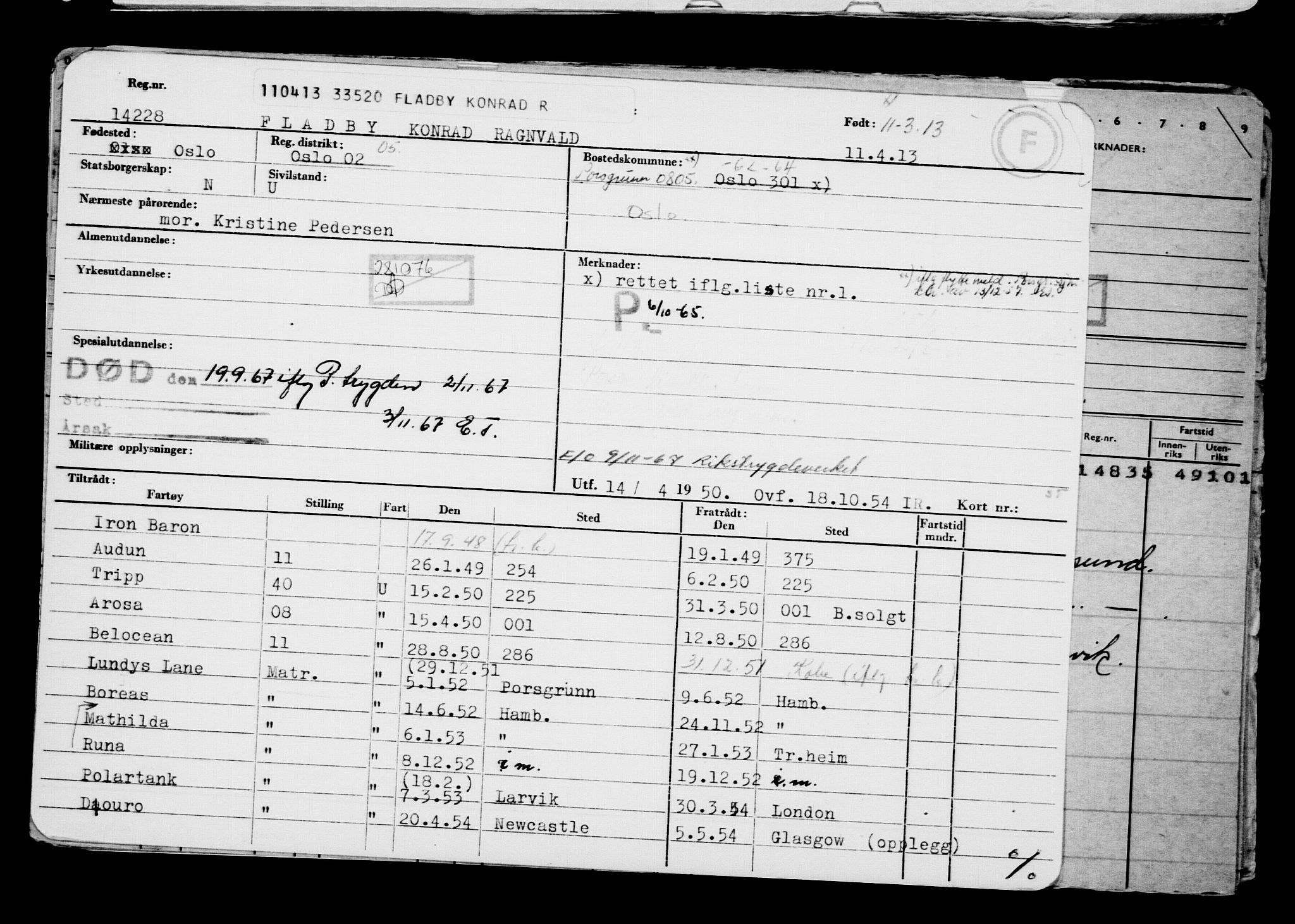 Direktoratet for sjømenn, AV/RA-S-3545/G/Gb/L0112: Hovedkort, 1913, p. 3