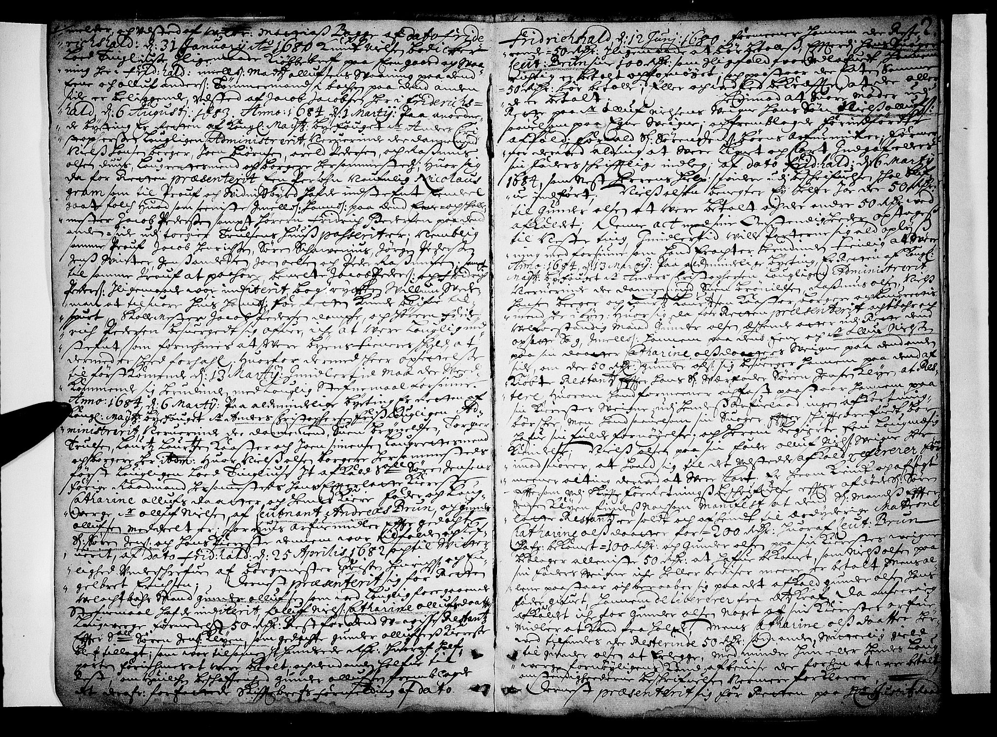 Halden byfogd, AV/SAO-A-10865/F/Fb/L0003: Tingbok, 1684-1689, p. 1b-2a