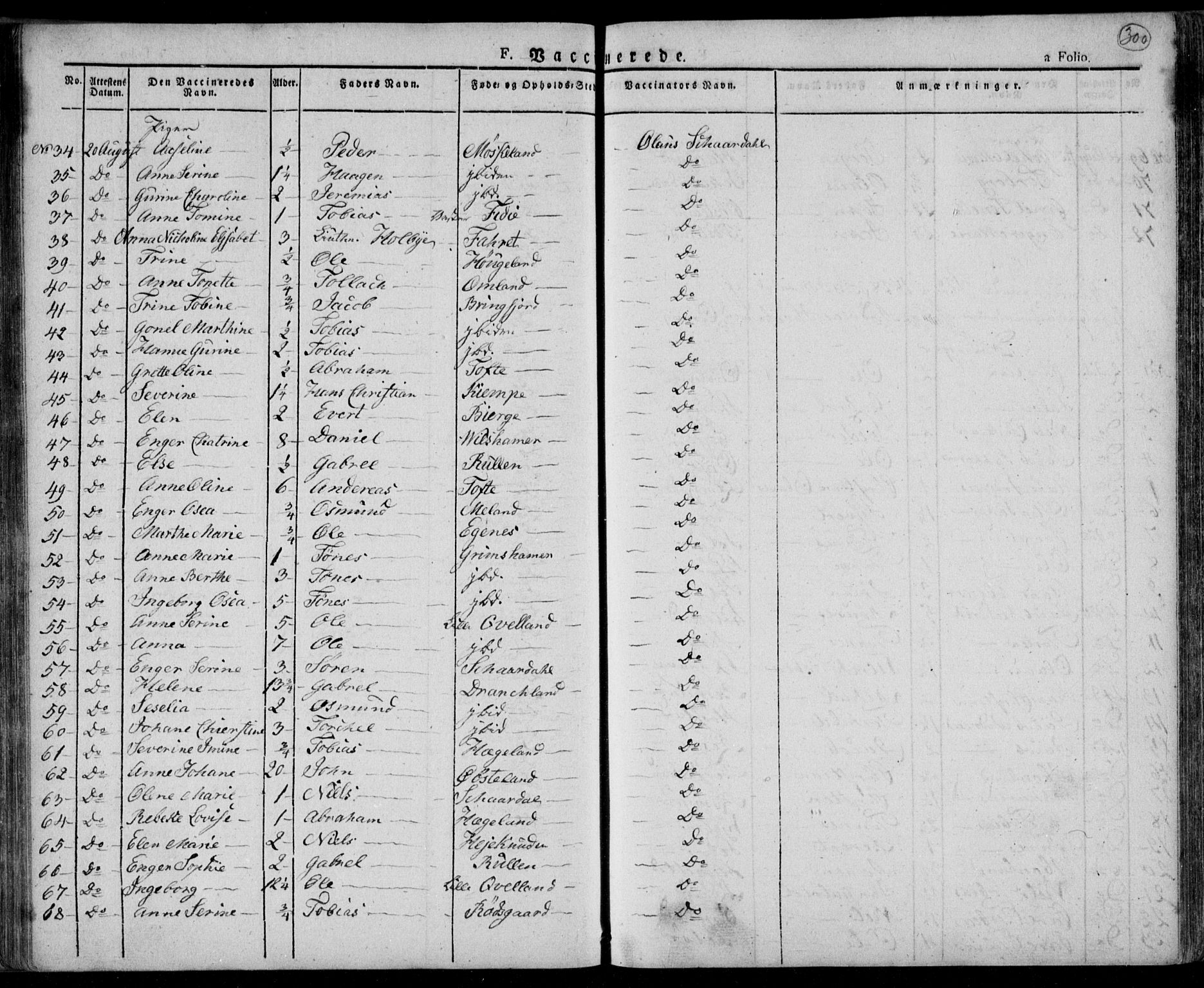 Lyngdal sokneprestkontor, AV/SAK-1111-0029/F/Fa/Fac/L0007: Parish register (official) no. A 7, 1825-1838, p. 300