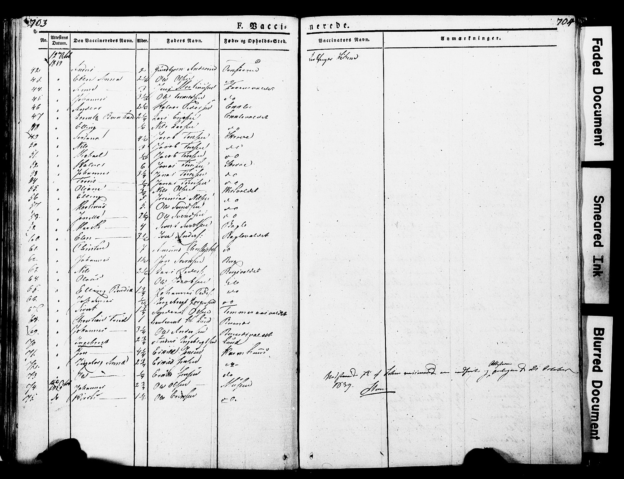 Ministerialprotokoller, klokkerbøker og fødselsregistre - Nord-Trøndelag, AV/SAT-A-1458/723/L0243: Parish register (official) no. 723A12, 1822-1851, p. 703-704