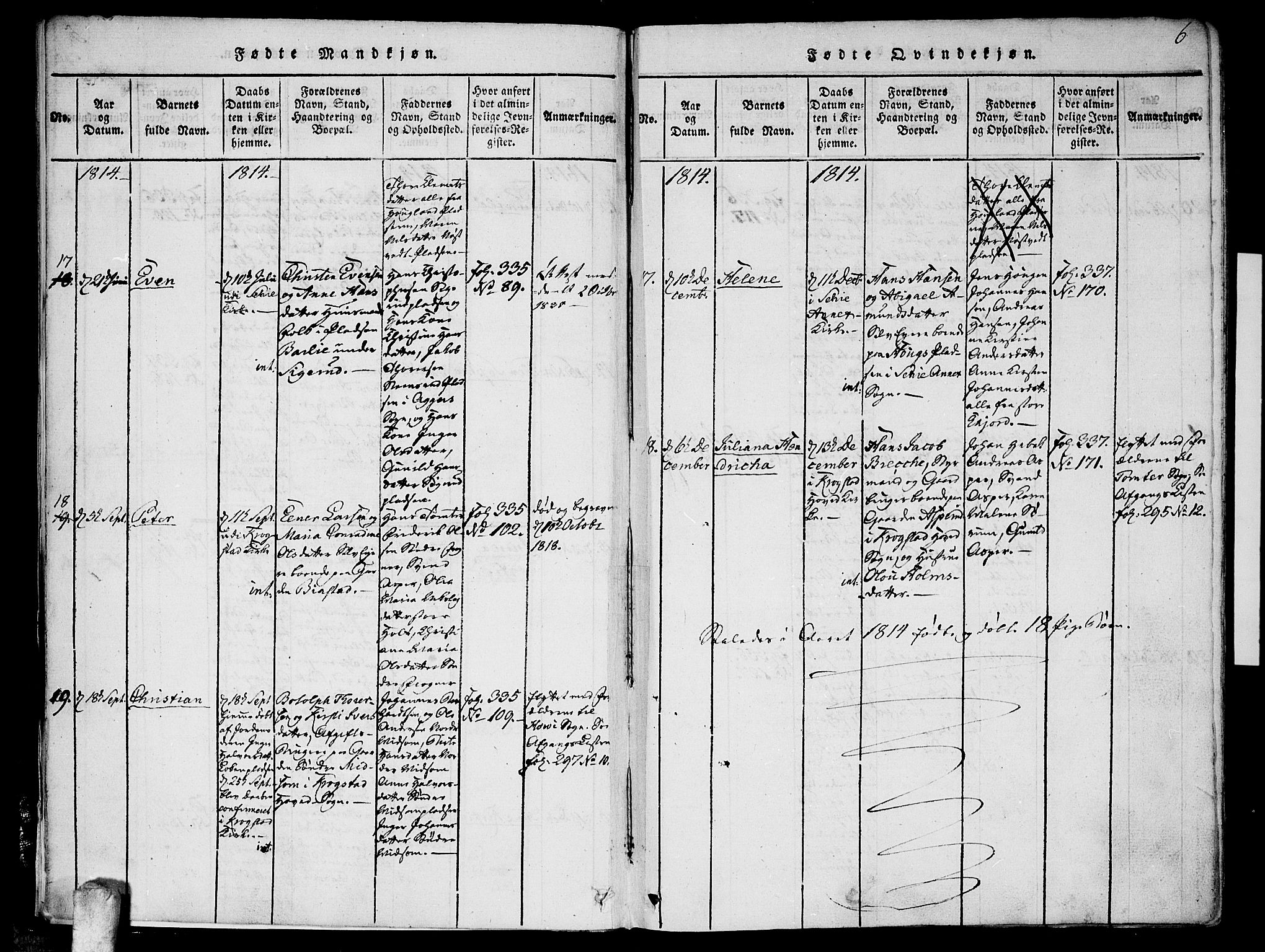 Kråkstad prestekontor Kirkebøker, AV/SAO-A-10125a/F/Fa/L0003: Parish register (official) no. I 3, 1813-1824, p. 6