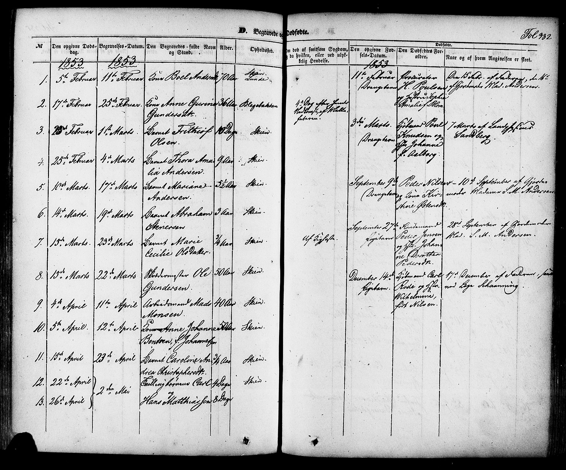 Skien kirkebøker, SAKO/A-302/F/Fa/L0006a: Parish register (official) no. 6A, 1843-1856, p. 382
