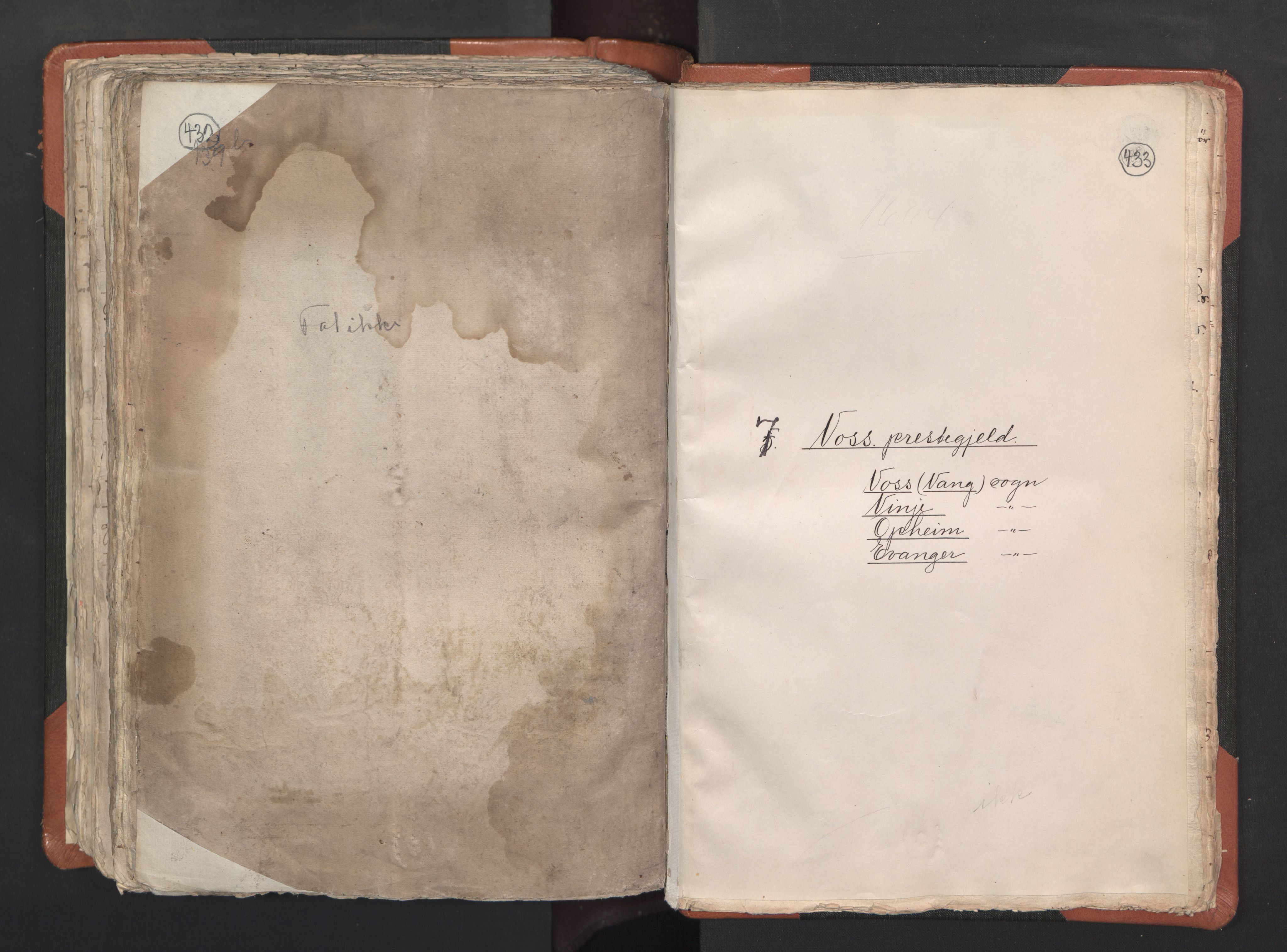 RA, Vicar's Census 1664-1666, no. 22: Nordhordland deanery, 1664-1666, p. 432-433