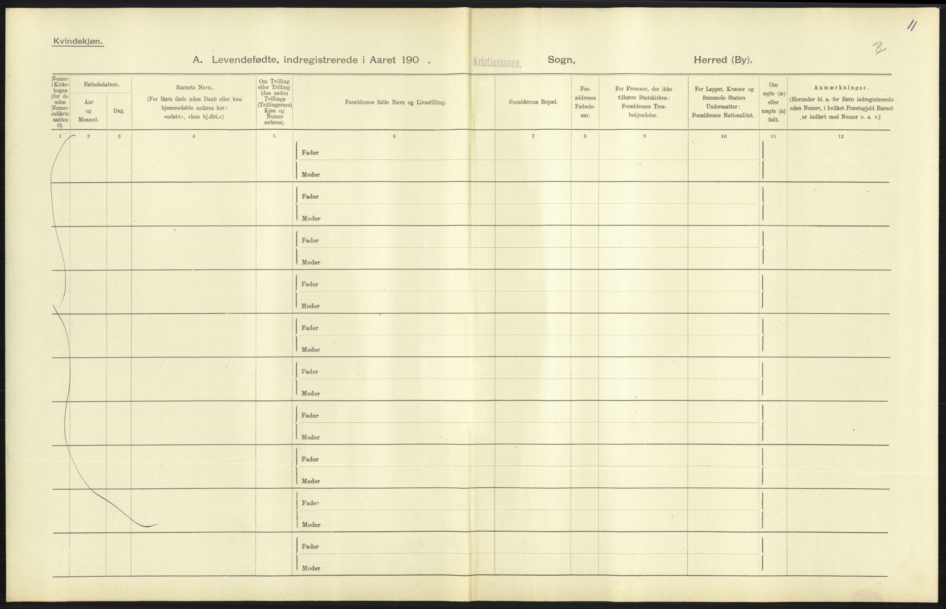 Statistisk sentralbyrå, Sosiodemografiske emner, Befolkning, AV/RA-S-2228/D/Df/Dfa/Dfaa/L0011: Lister og Mandal amt: Fødte, gifte, døde, 1903, p. 251