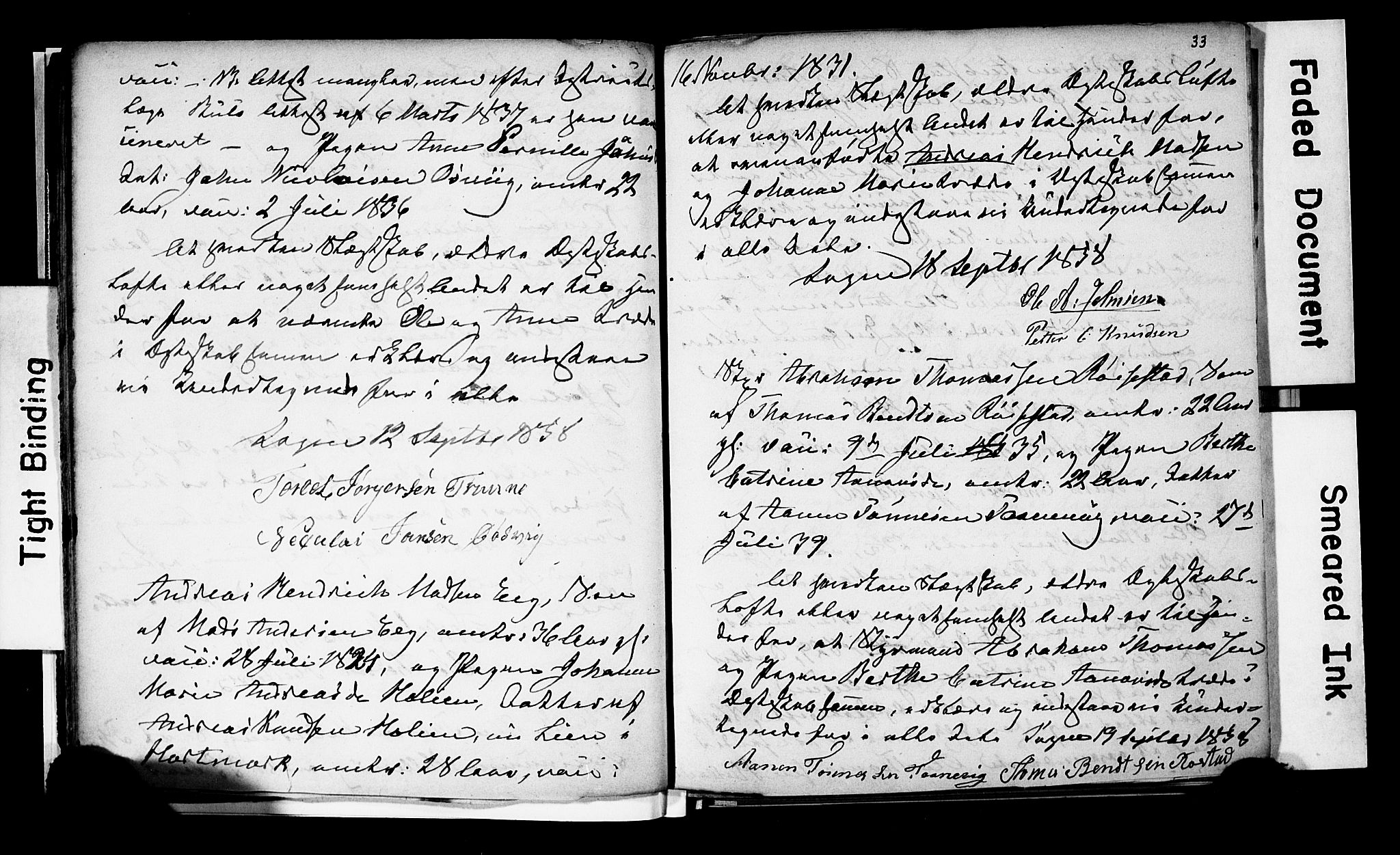 Søgne sokneprestkontor, SAK/1111-0037/F/Fe/L0001: Banns register no. A III 1, 1853-1870, p. 33