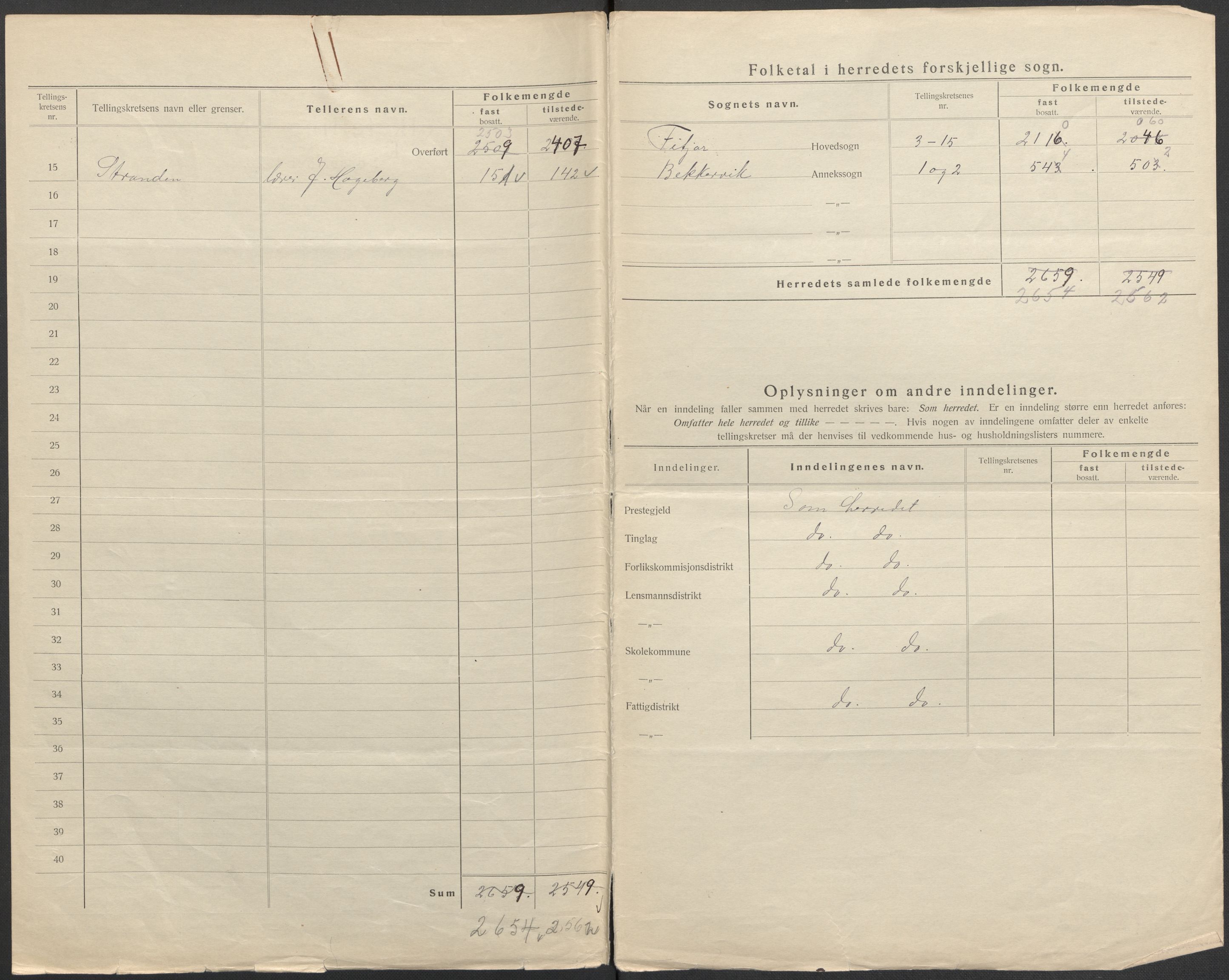 SAB, 1920 census for Fitjar, 1920, p. 3