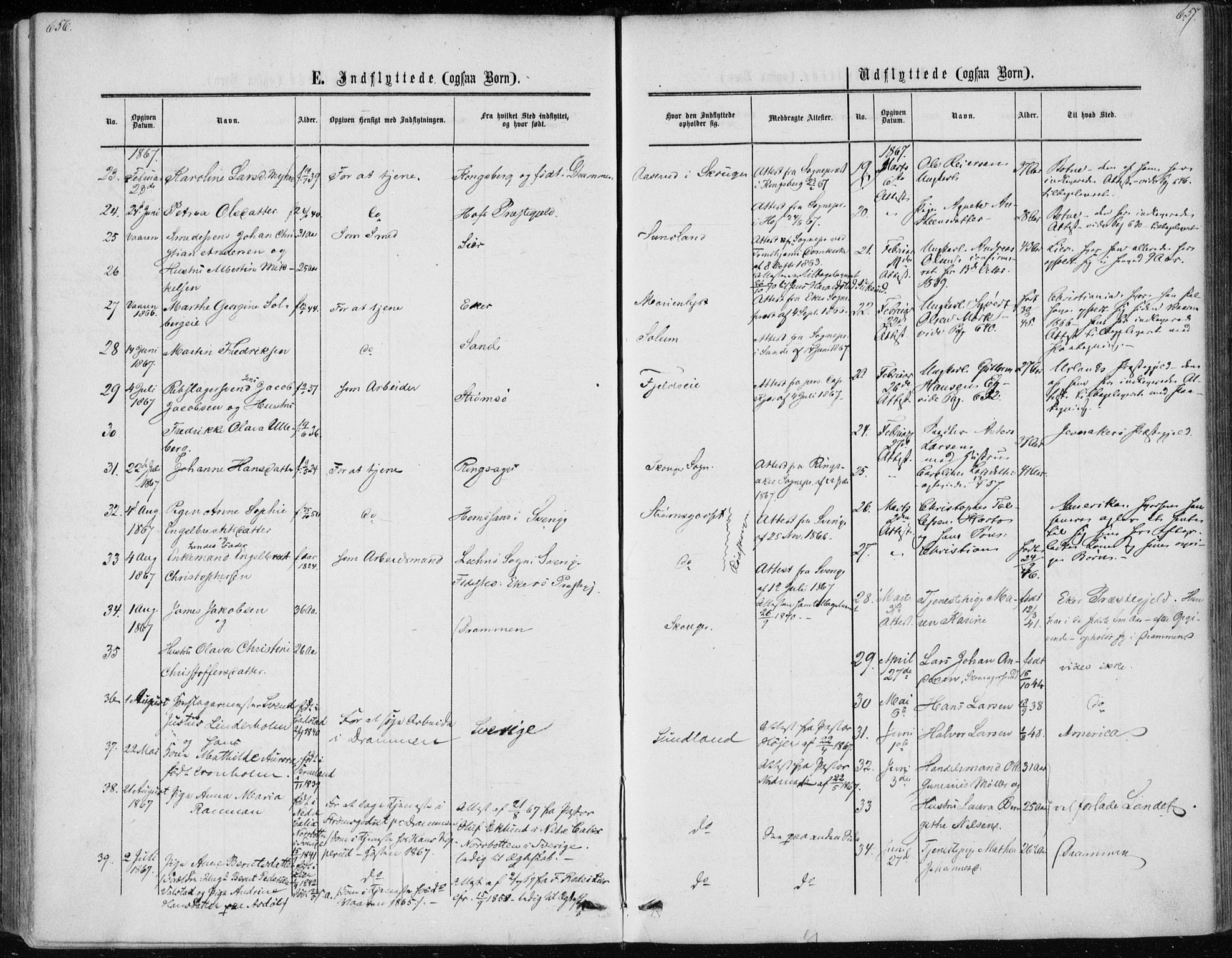 Skoger kirkebøker, SAKO/A-59/F/Fa/L0004: Parish register (official) no. I 4, 1862-1872, p. 656-657