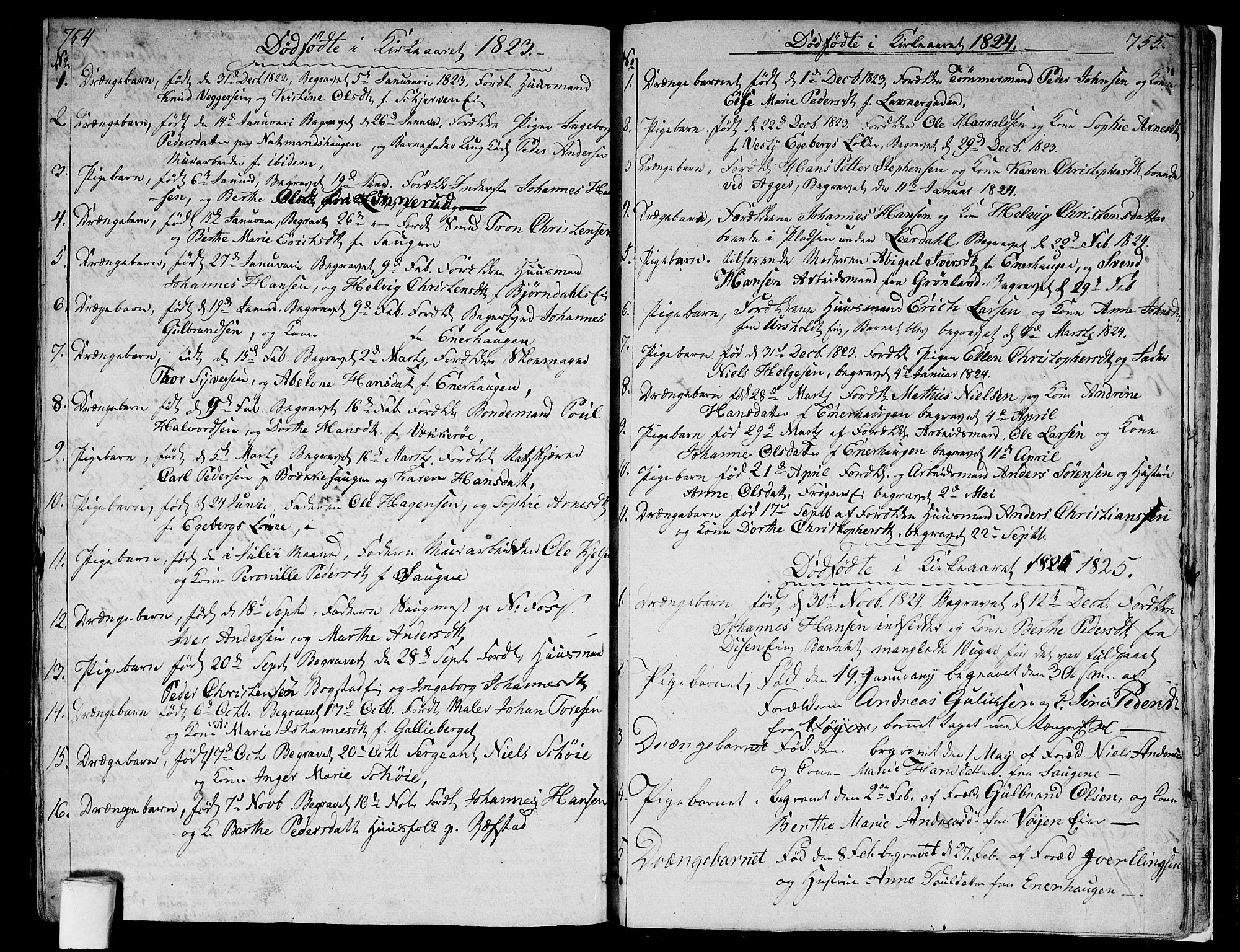 Aker prestekontor kirkebøker, SAO/A-10861/G/L0004: Parish register (copy) no. 4, 1819-1829, p. 754-755