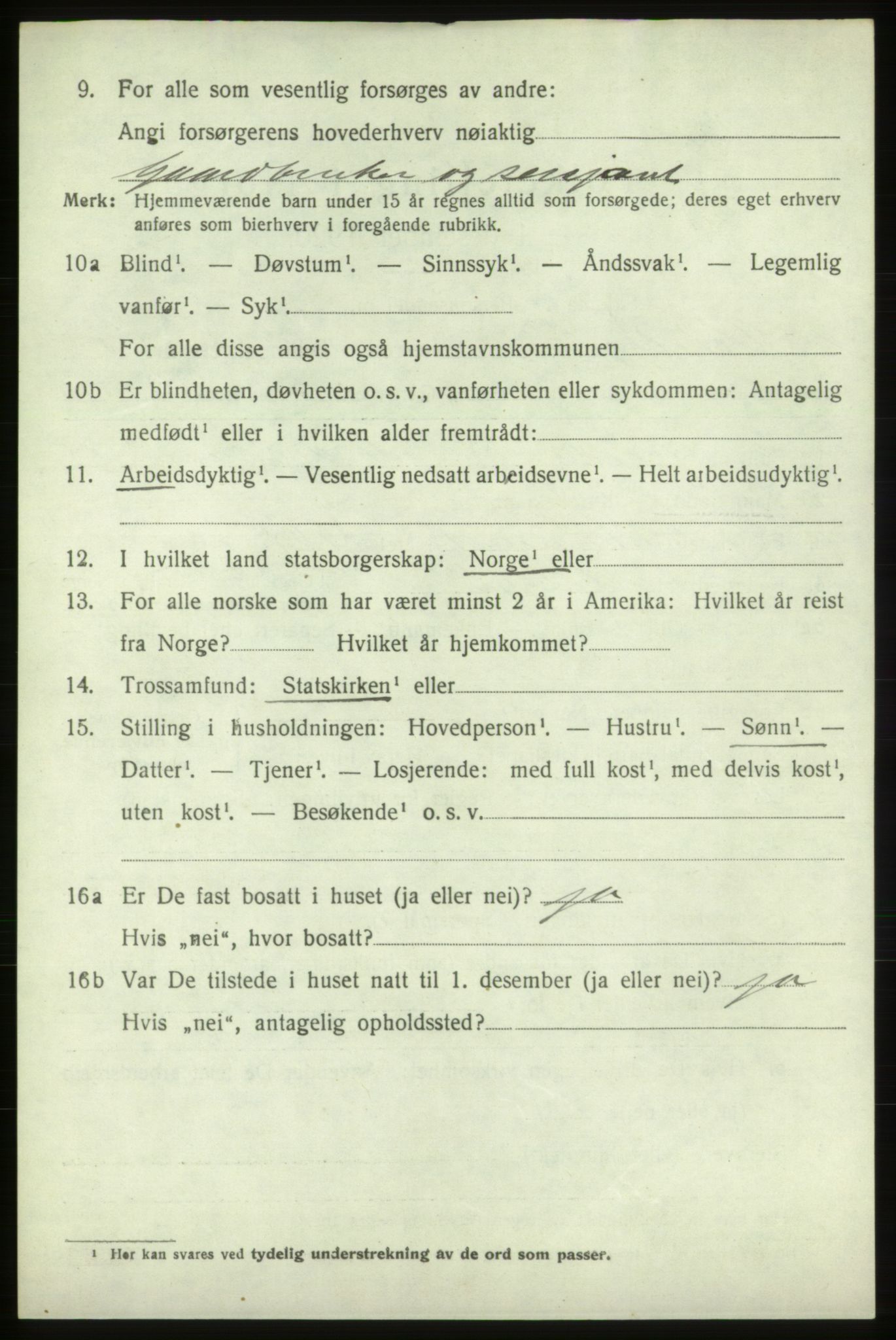 SAB, 1920 census for Vikebygd, 1920, p. 822