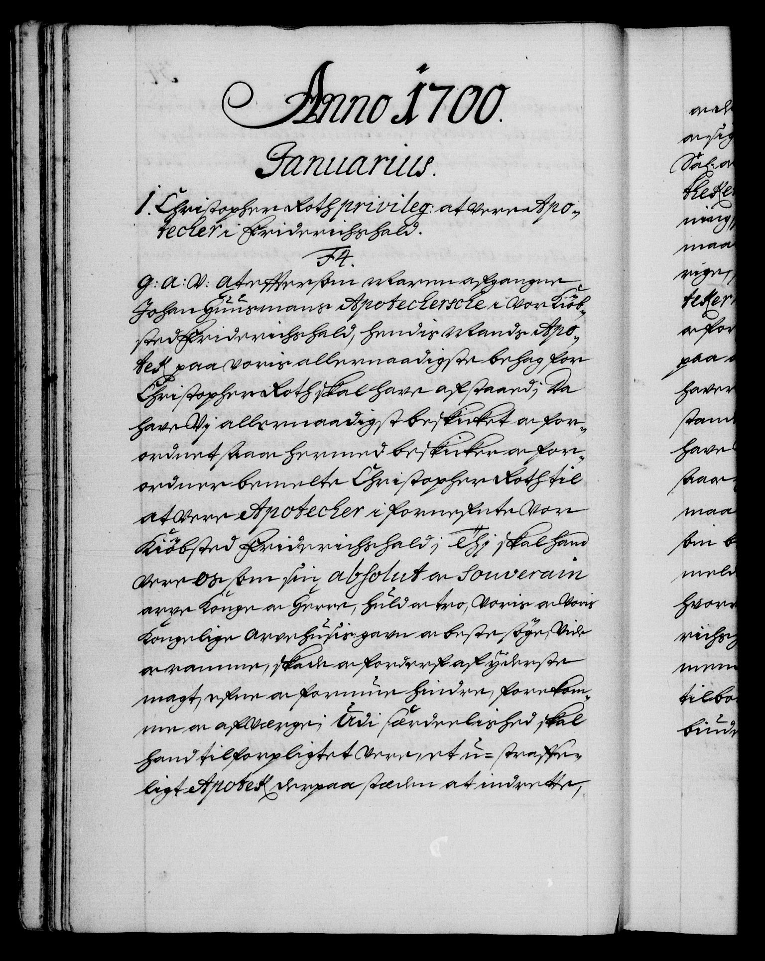 Danske Kanselli 1572-1799, AV/RA-EA-3023/F/Fc/Fca/Fcaa/L0018: Norske registre, 1699-1703, p. 34b