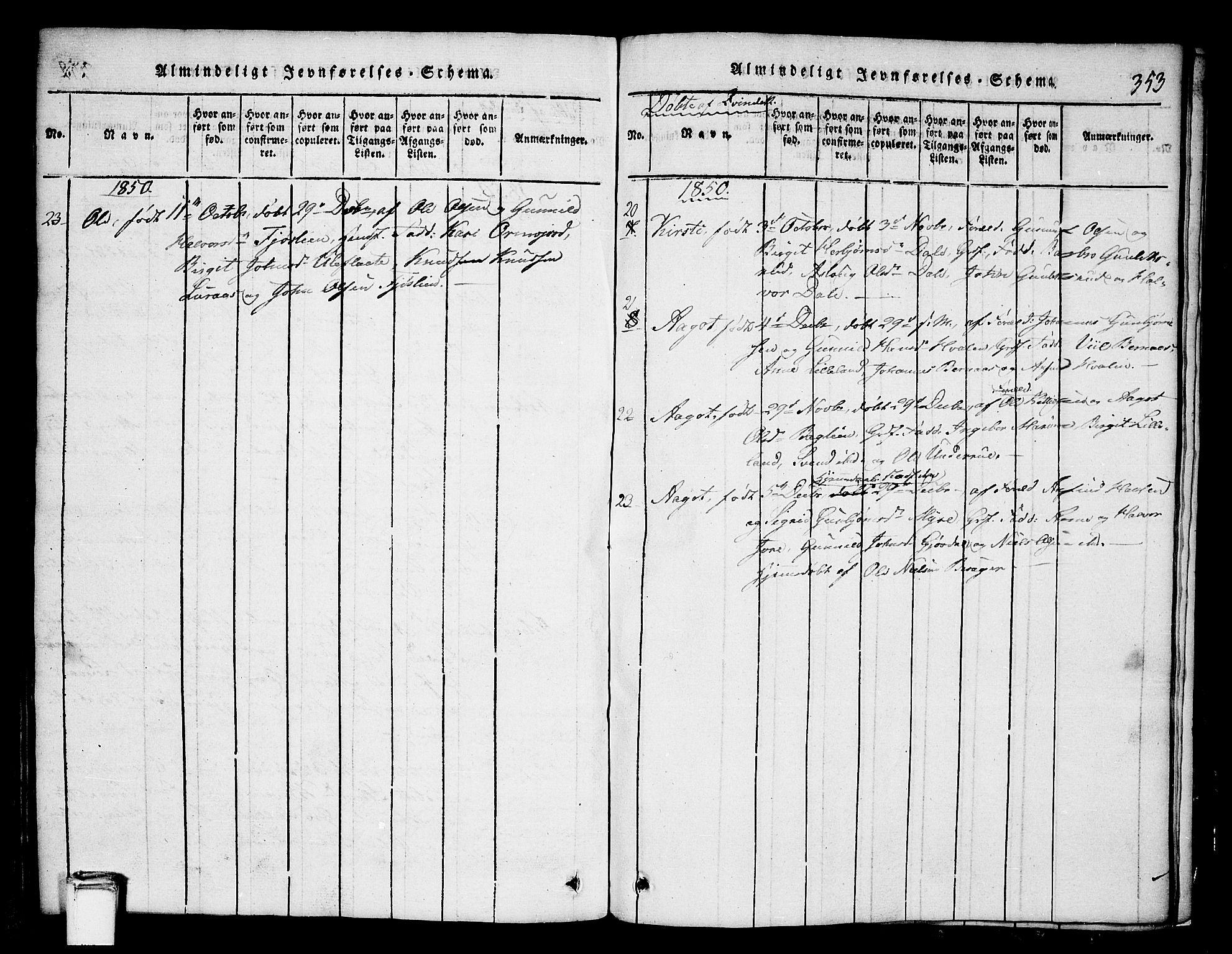 Tinn kirkebøker, SAKO/A-308/G/Ga/L0001: Parish register (copy) no. I 1, 1815-1850, p. 353