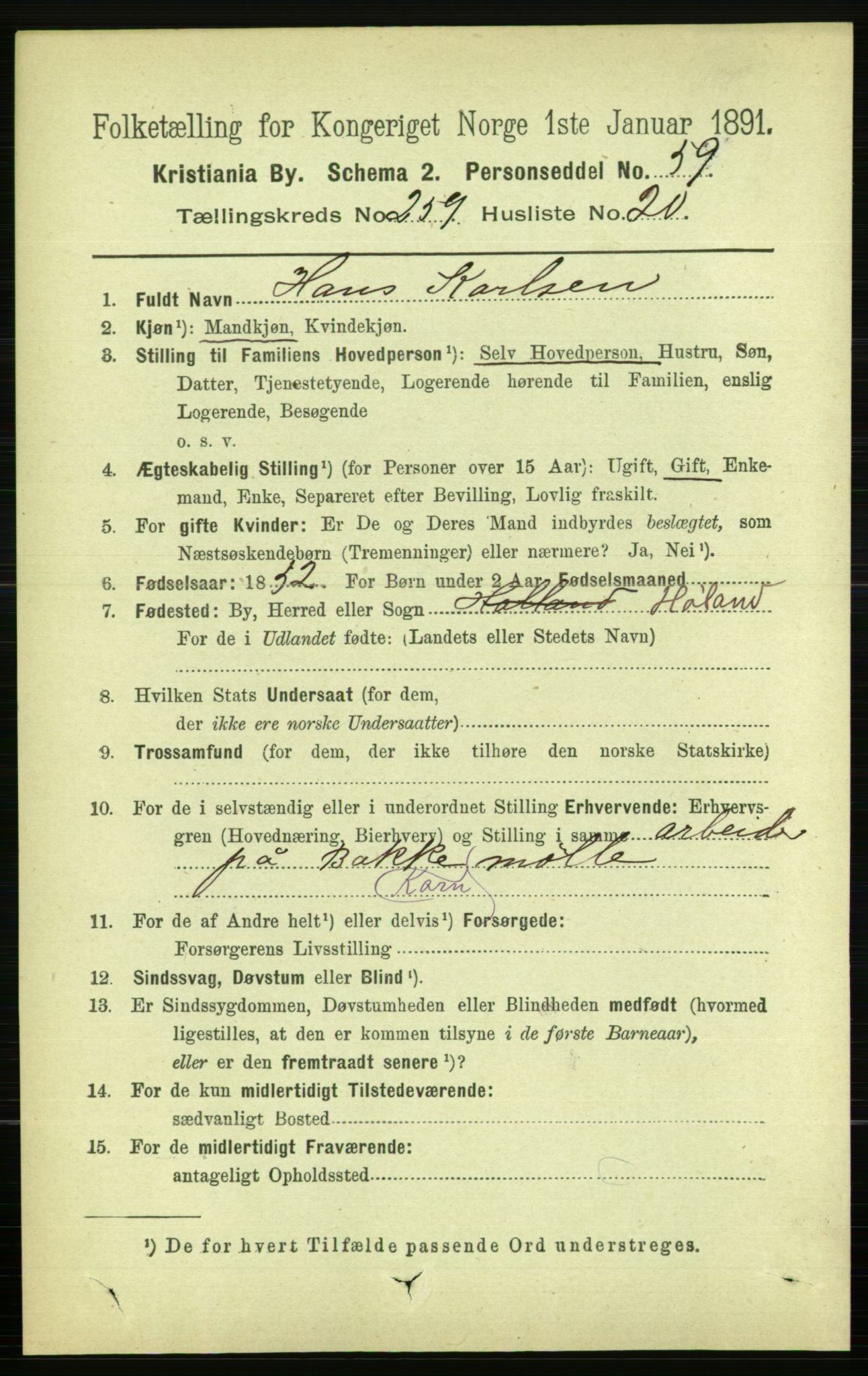 RA, 1891 census for 0301 Kristiania, 1891, p. 157748