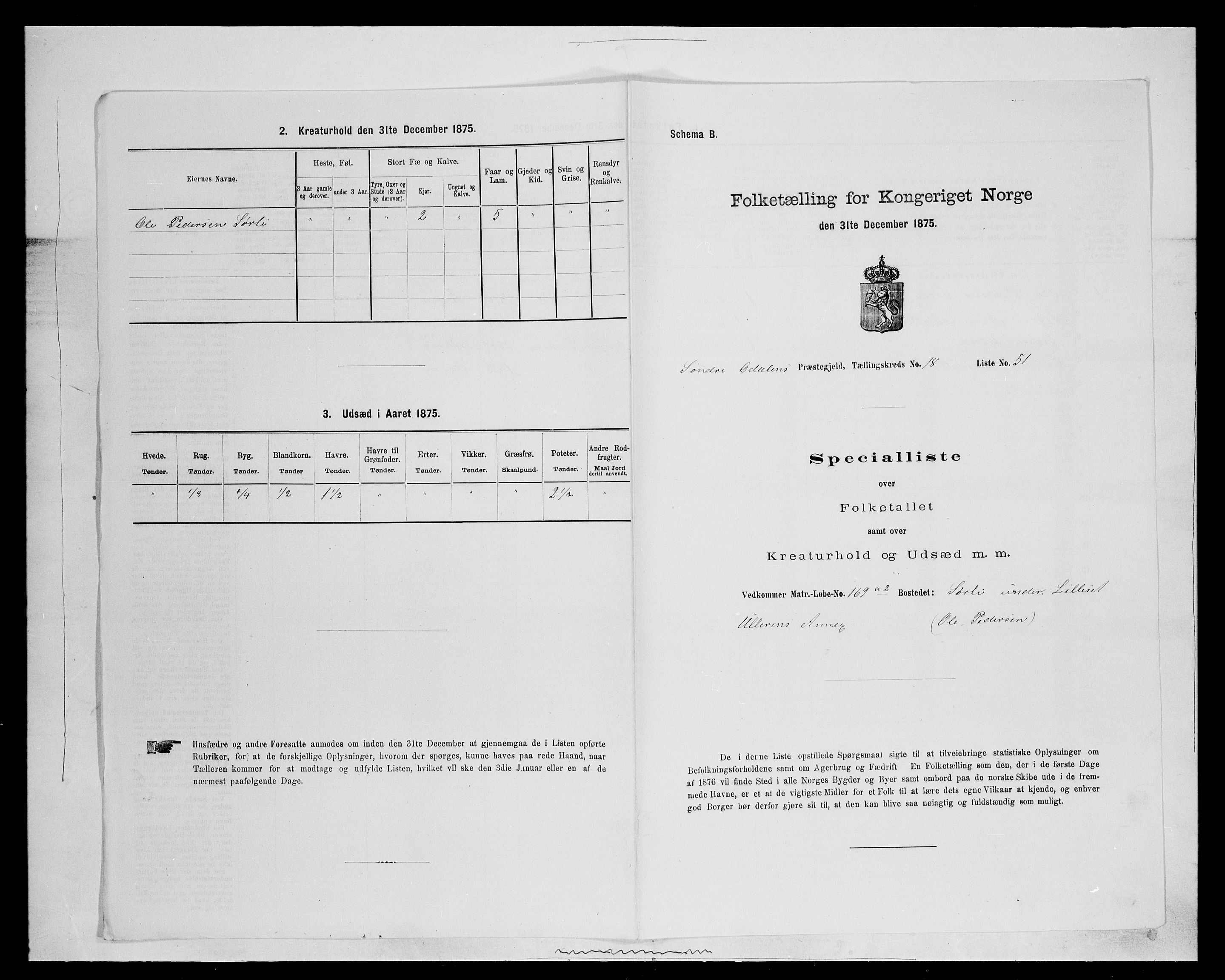 SAH, 1875 census for 0419P Sør-Odal, 1875, p. 1560