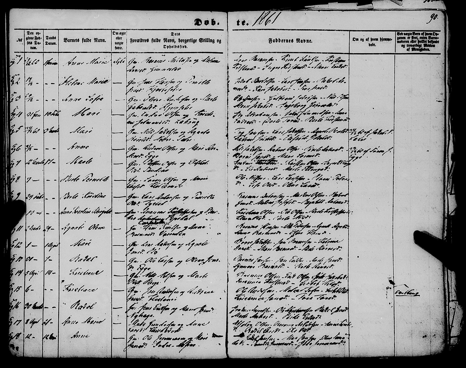 Gloppen sokneprestembete, AV/SAB-A-80101/H/Haa/Haaa/L0009: Parish register (official) no. A 9, 1855-1870, p. 90