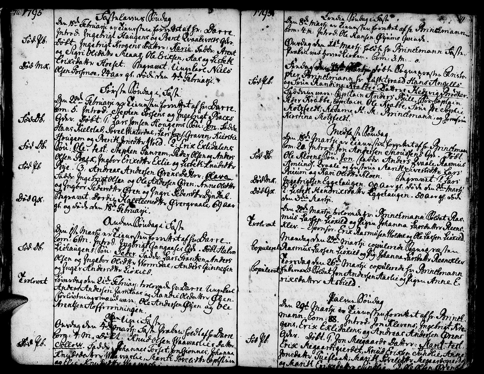Ministerialprotokoller, klokkerbøker og fødselsregistre - Sør-Trøndelag, SAT/A-1456/668/L0815: Parish register (copy) no. 668C04, 1791-1815, p. 70-71