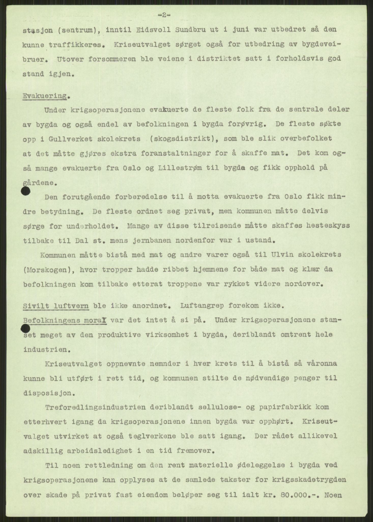 Forsvaret, Forsvarets krigshistoriske avdeling, RA/RAFA-2017/Y/Ya/L0013: II-C-11-31 - Fylkesmenn.  Rapporter om krigsbegivenhetene 1940., 1940, p. 742