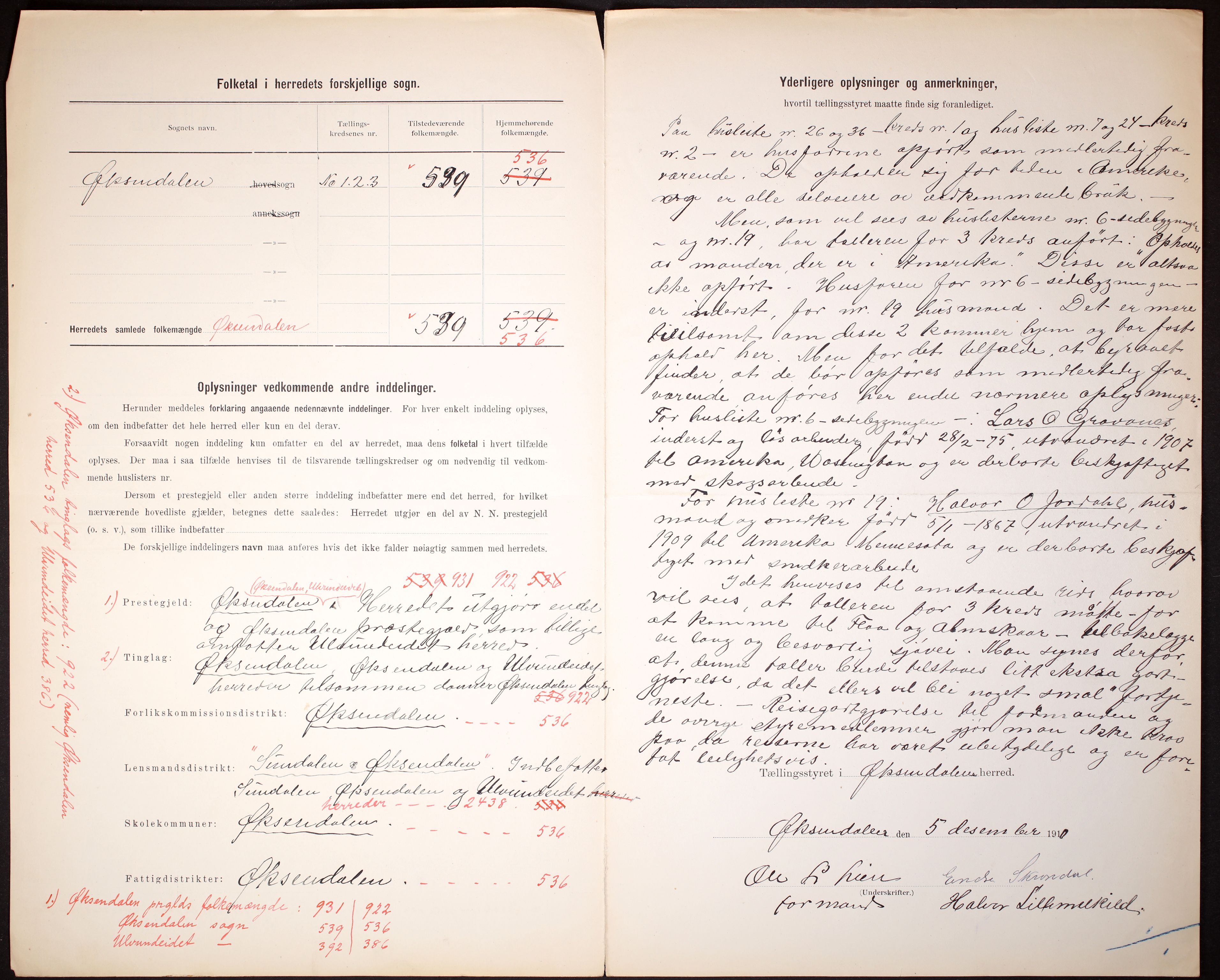 RA, 1910 census for Øksendal, 1910, p. 3