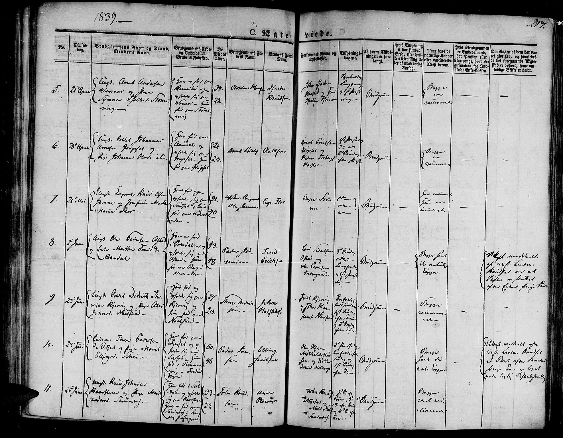 Ministerialprotokoller, klokkerbøker og fødselsregistre - Møre og Romsdal, AV/SAT-A-1454/586/L0983: Parish register (official) no. 586A09, 1829-1843, p. 297