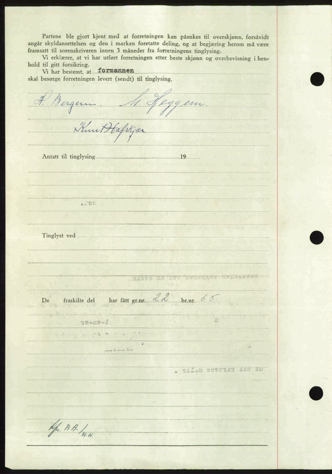 Nordmøre sorenskriveri, AV/SAT-A-4132/1/2/2Ca: Mortgage book no. A102, 1946-1946, Diary no: : 1354/1946