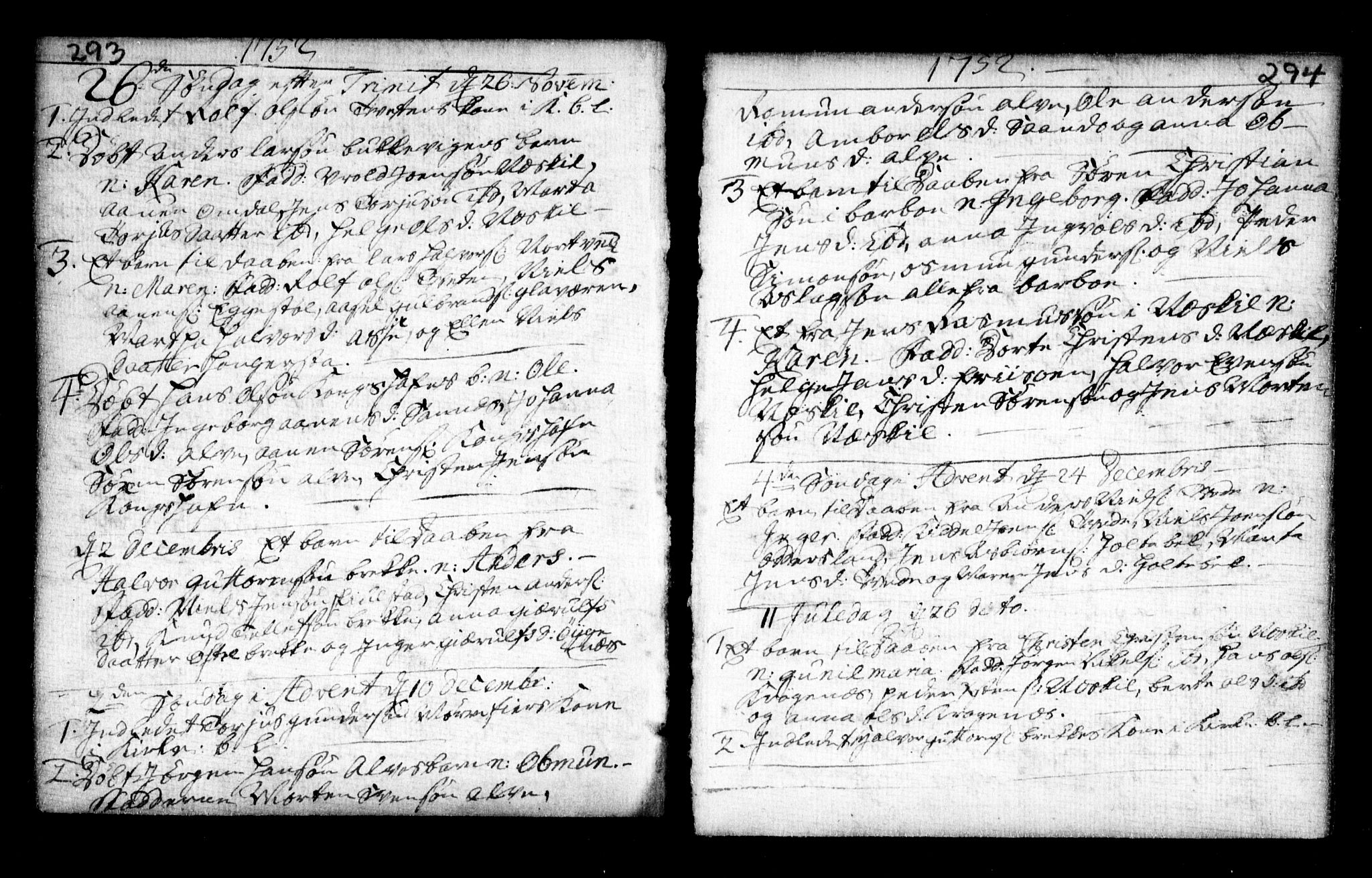 Holt sokneprestkontor, AV/SAK-1111-0021/F/Fa/L0002: Parish register (official) no. A 2, 1739-1753, p. 293-294