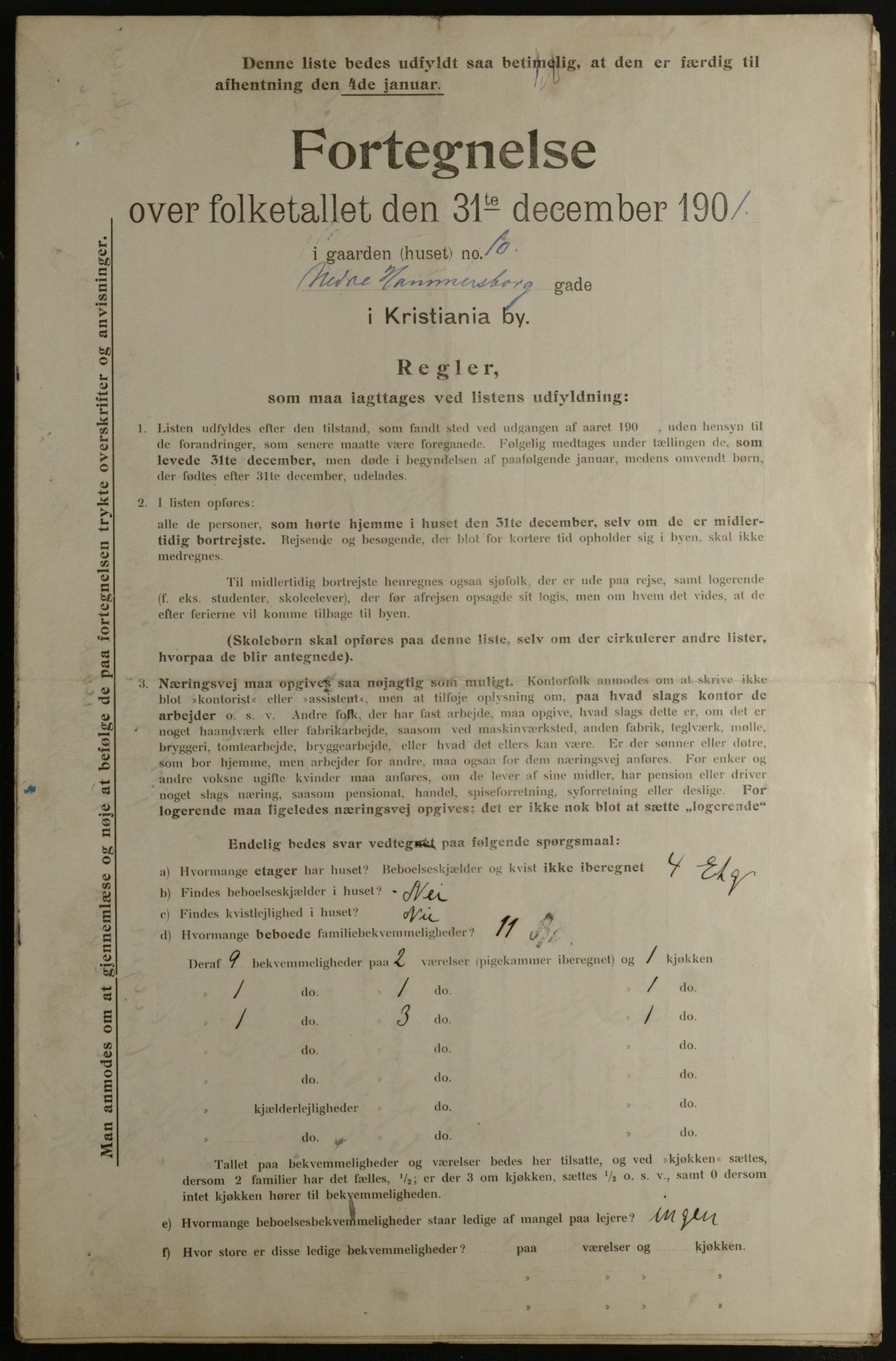 OBA, Municipal Census 1901 for Kristiania, 1901, p. 10622