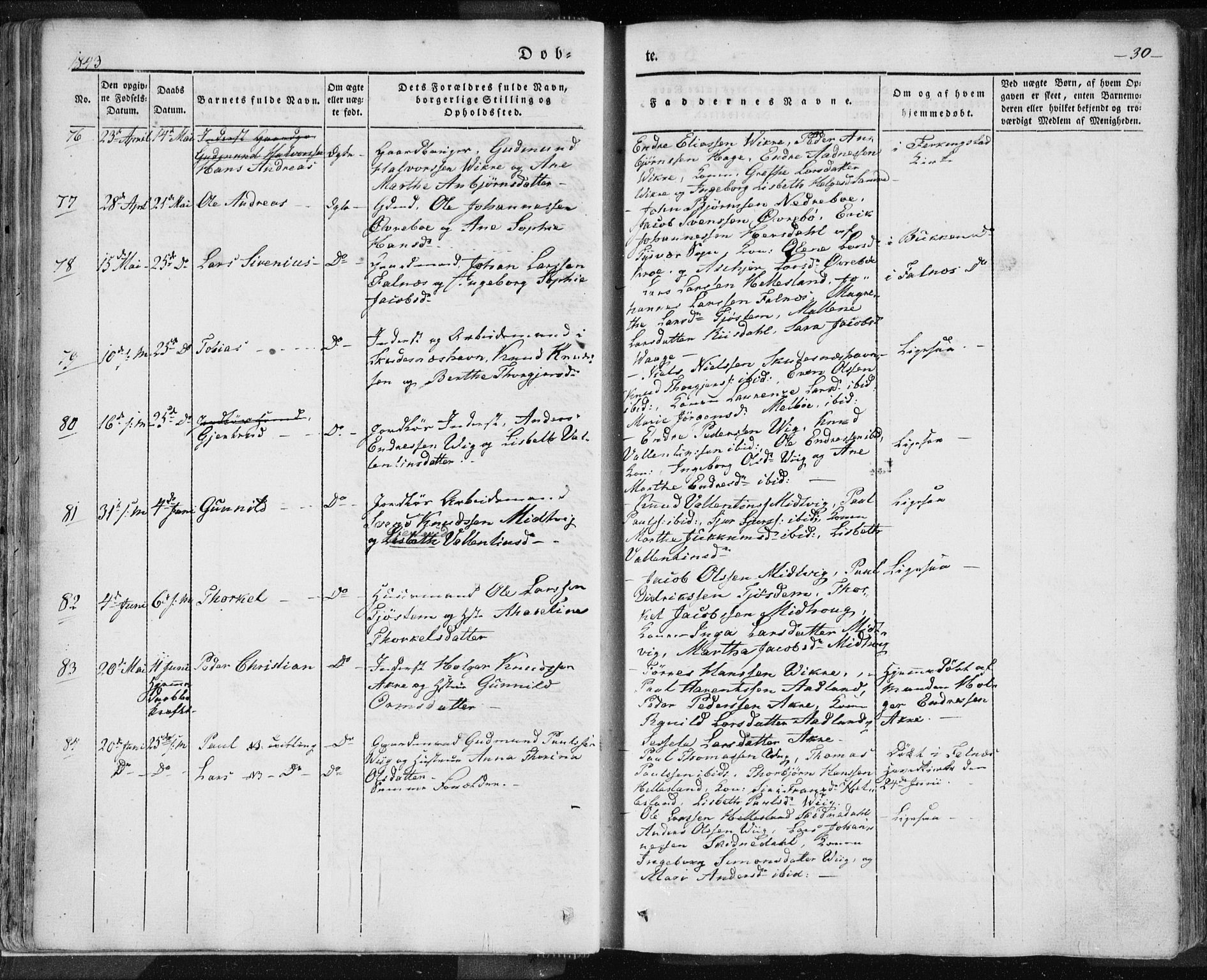 Skudenes sokneprestkontor, SAST/A -101849/H/Ha/Haa/L0002: Parish register (official) no. A 2.1, 1841-1846, p. 30
