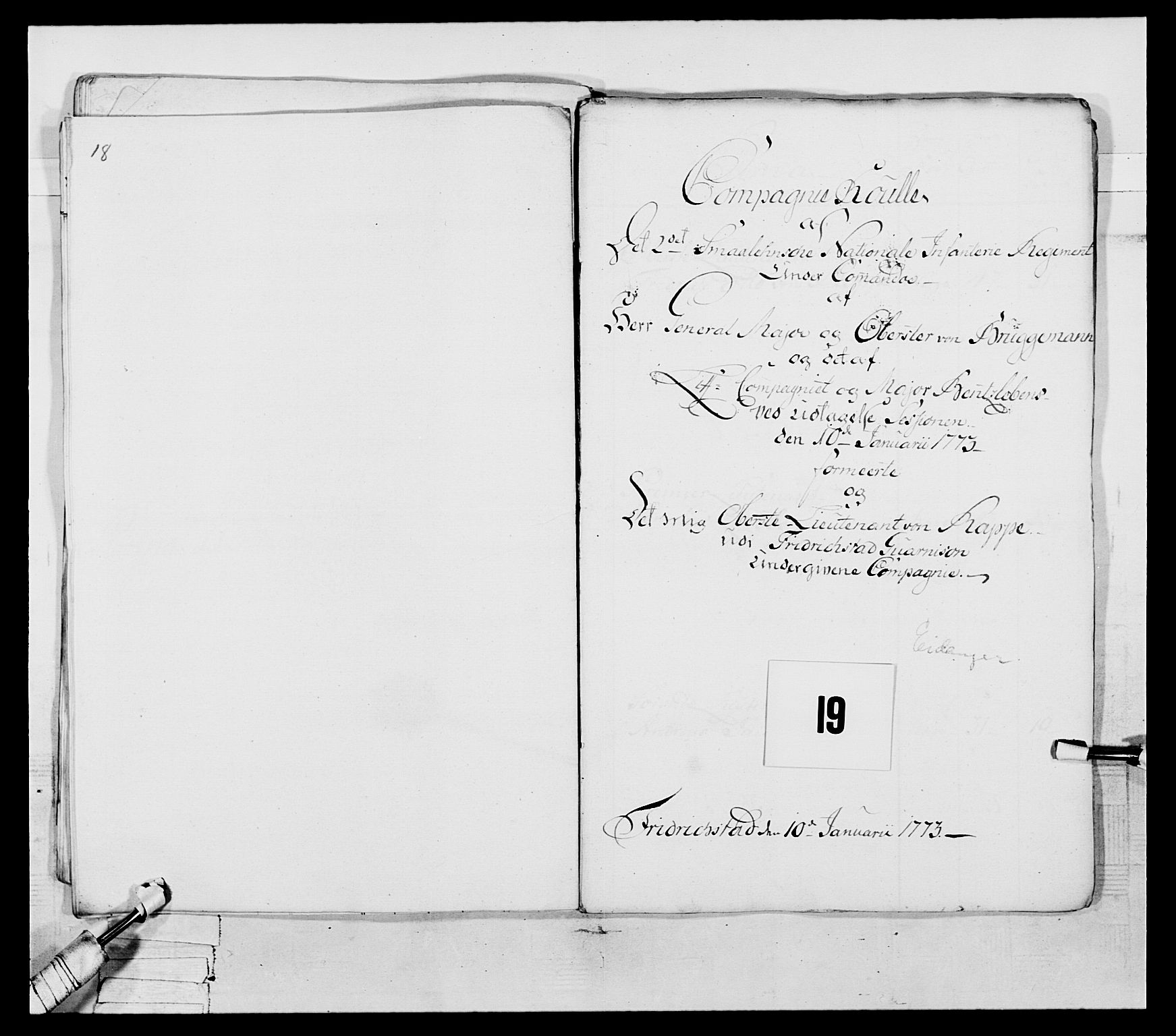 Generalitets- og kommissariatskollegiet, Det kongelige norske kommissariatskollegium, RA/EA-5420/E/Eh/L0054: 2. Smålenske nasjonale infanteriregiment, 1769-1776, p. 221