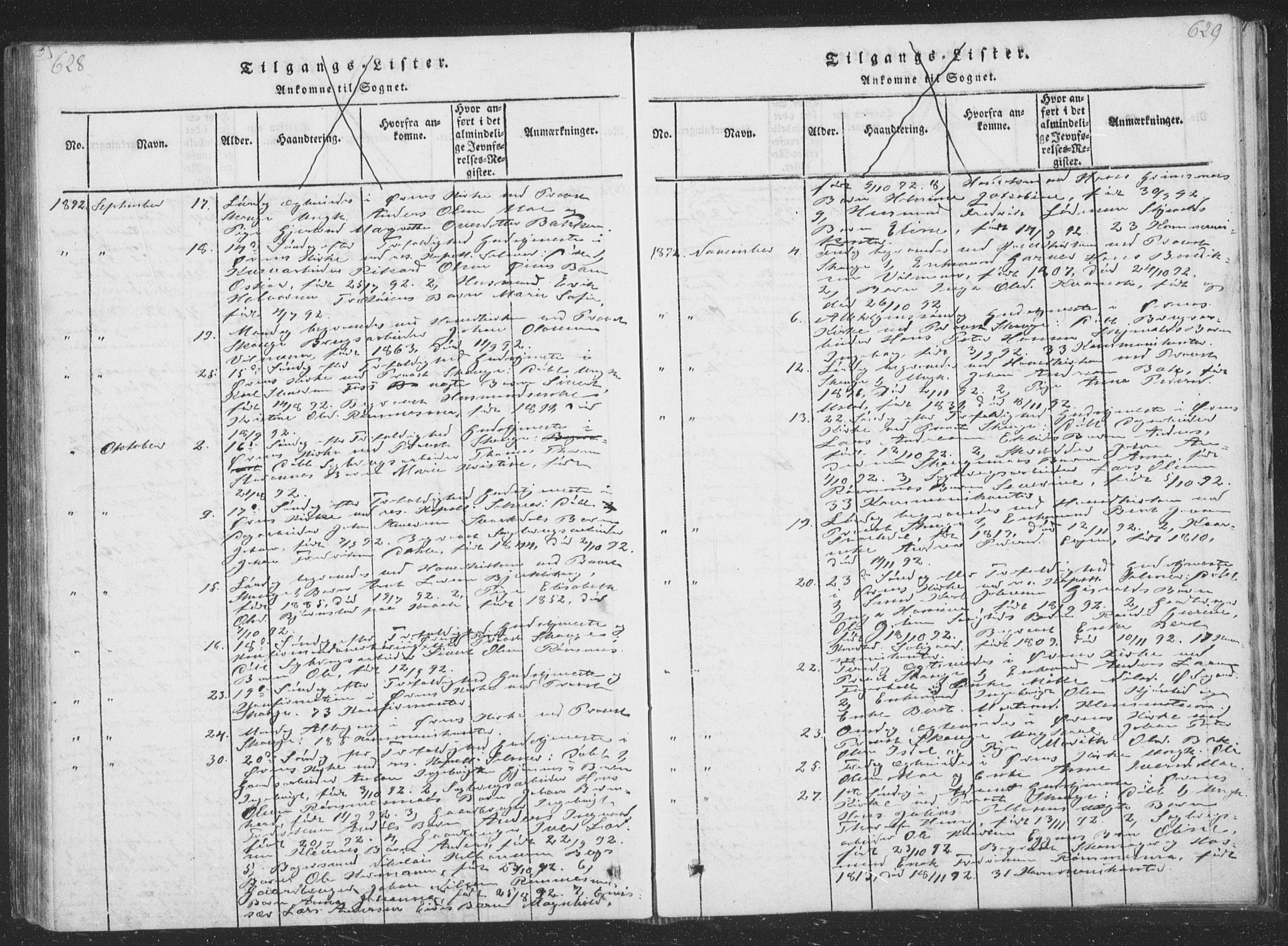 Ministerialprotokoller, klokkerbøker og fødselsregistre - Sør-Trøndelag, SAT/A-1456/668/L0816: Parish register (copy) no. 668C05, 1816-1893, p. 628-629