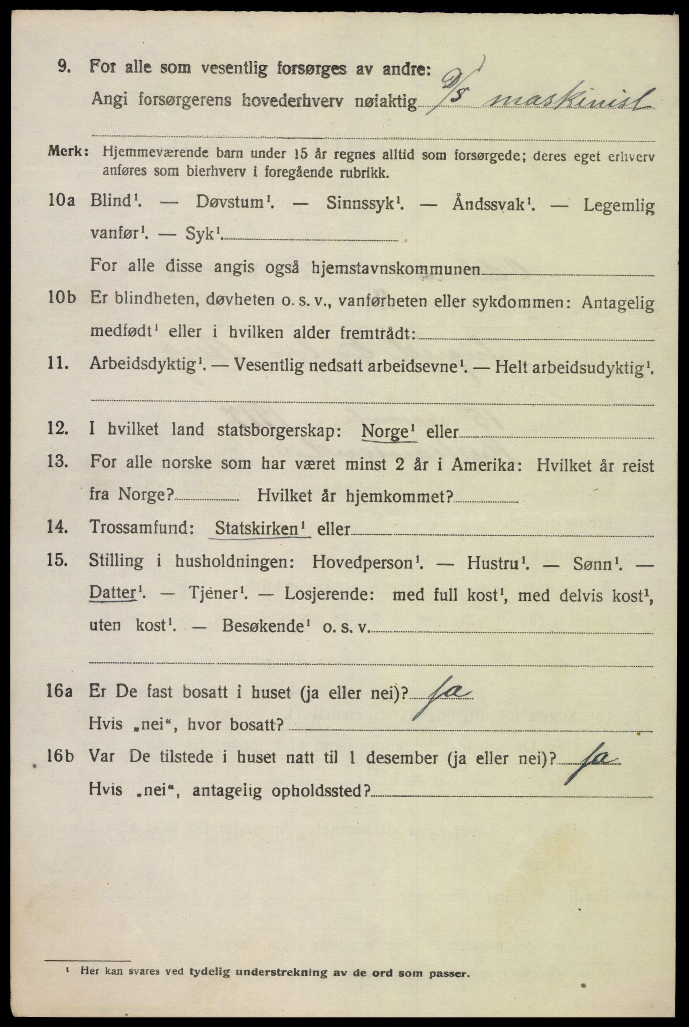 SAK, 1920 census for Oddernes, 1920, p. 8956