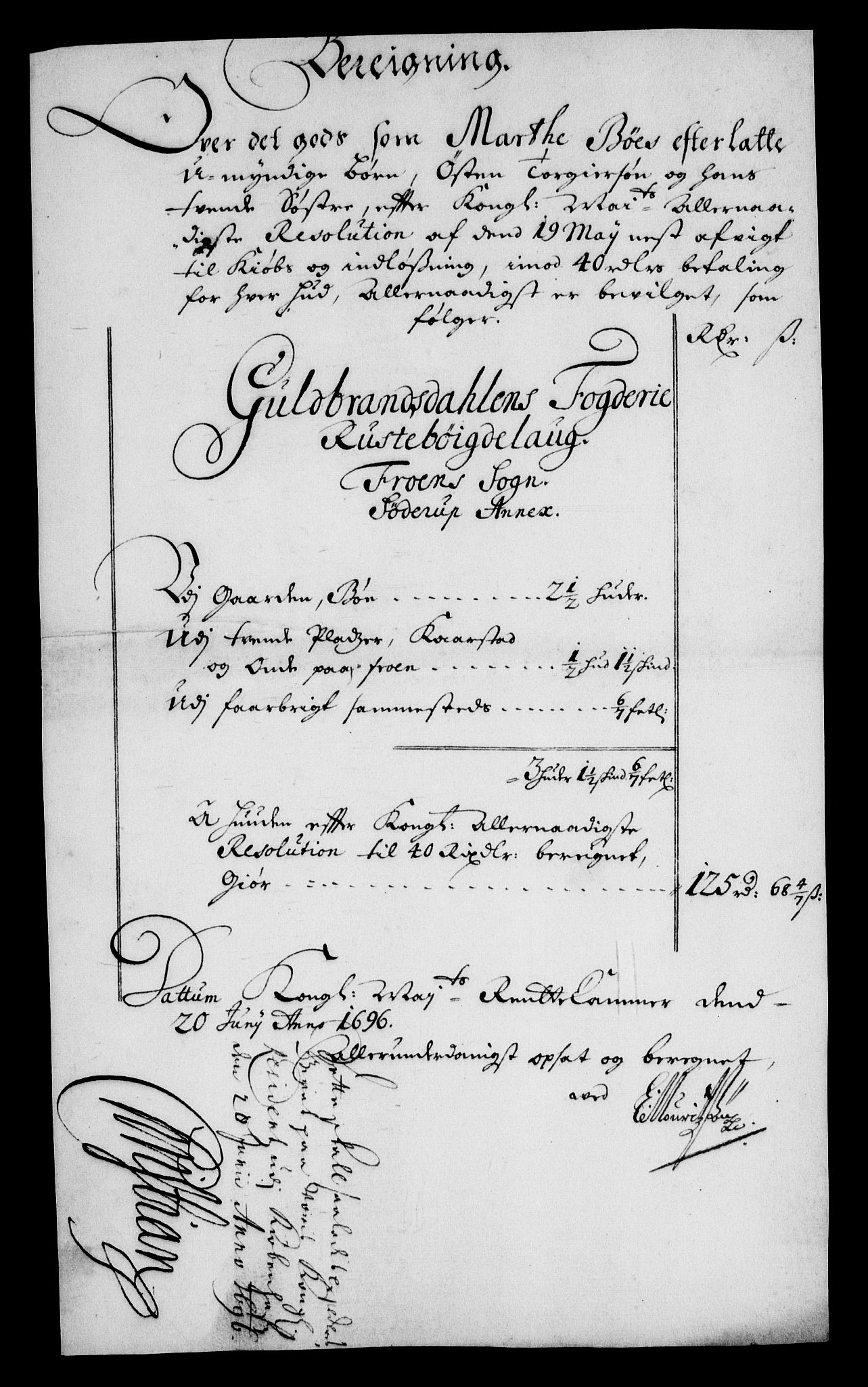 Rentekammeret inntil 1814, Realistisk ordnet avdeling, AV/RA-EA-4070/On/L0013: [Jj 14]: Forskjellige dokumenter om krongodset i Norge, 1672-1722, p. 243