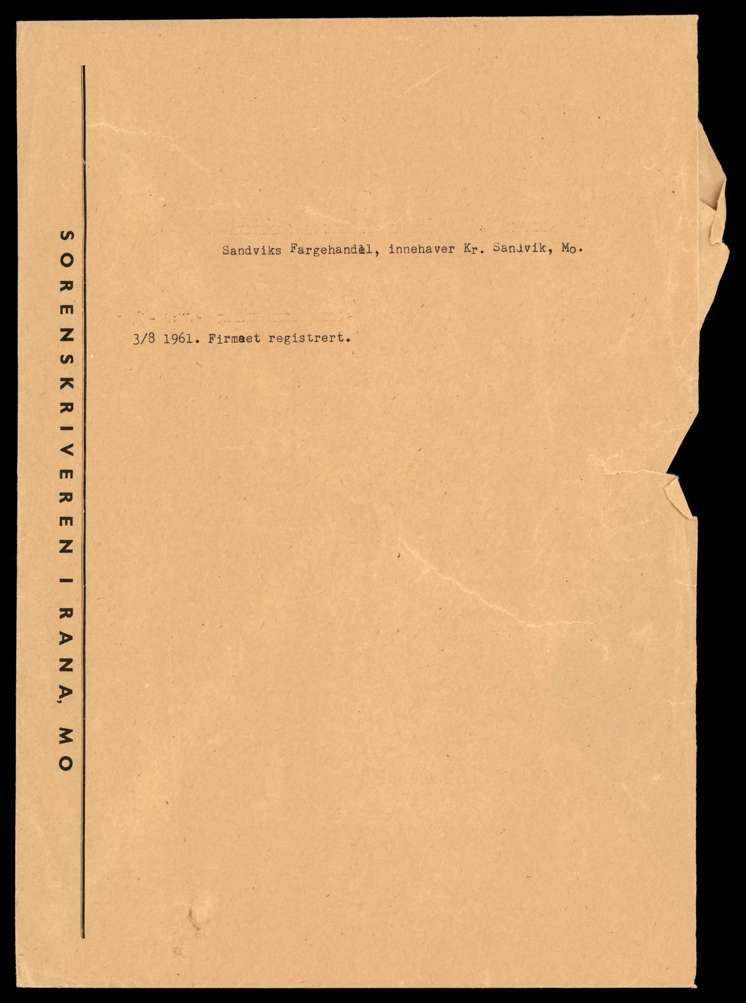 Rana sorenskriveri , AV/SAT-A-1108/2/J/Jd/Jda/L0004: Bilag. Enkeltmannsforetak S - Å, 1946-1987, p. 1