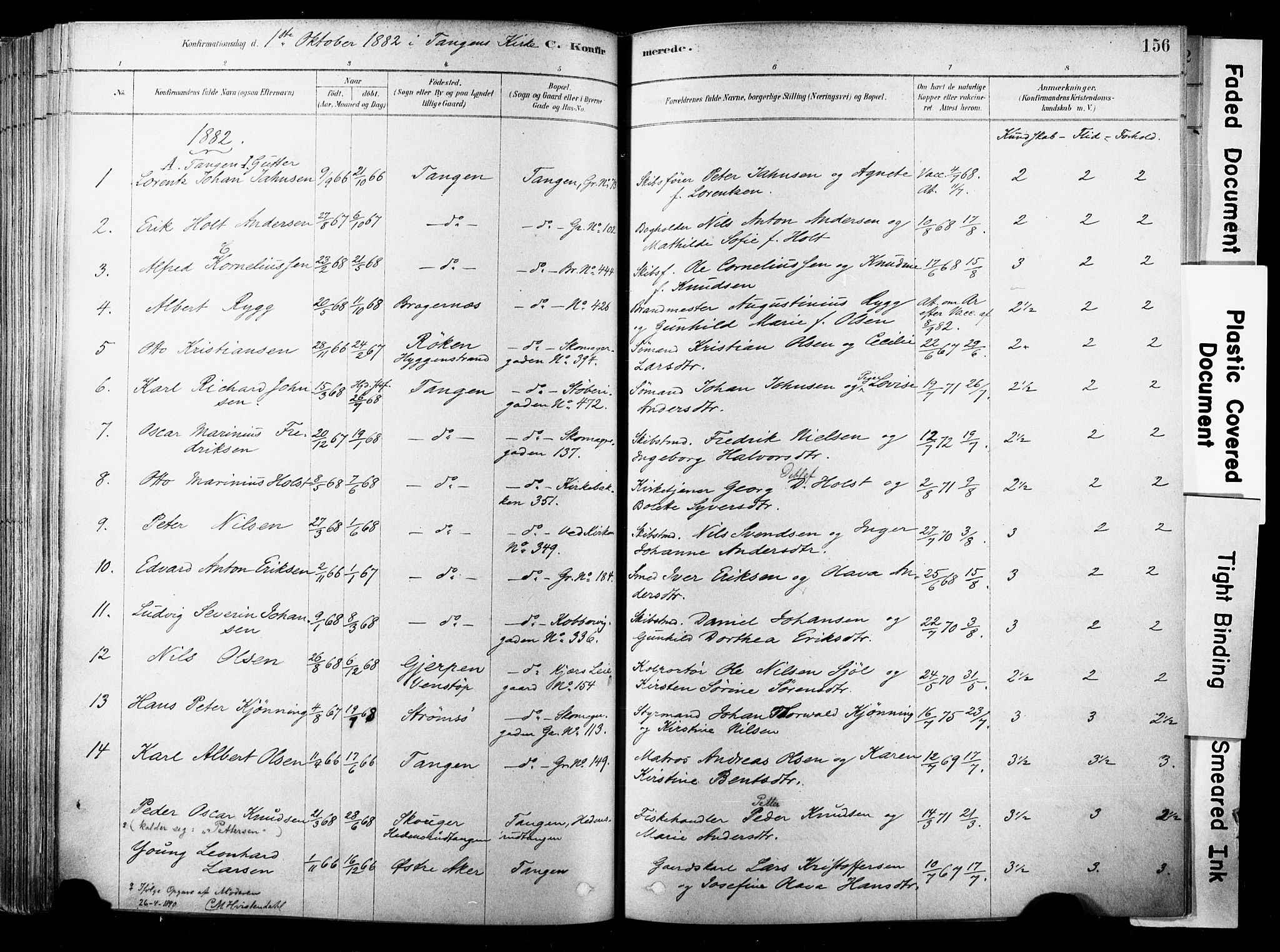 Strømsø kirkebøker, SAKO/A-246/F/Fb/L0006: Parish register (official) no. II 6, 1879-1910, p. 156