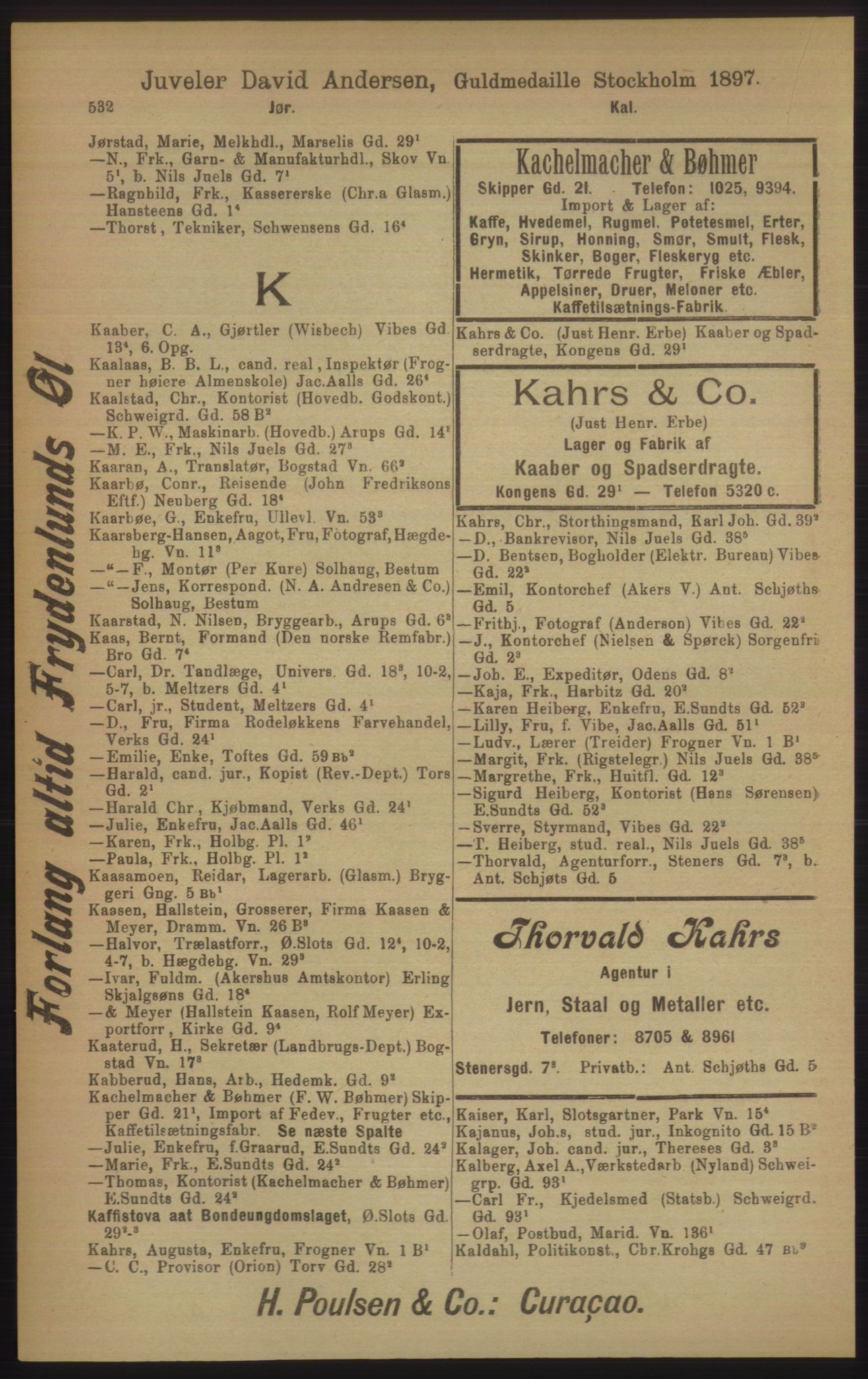 Kristiania/Oslo adressebok, PUBL/-, 1906, p. 532
