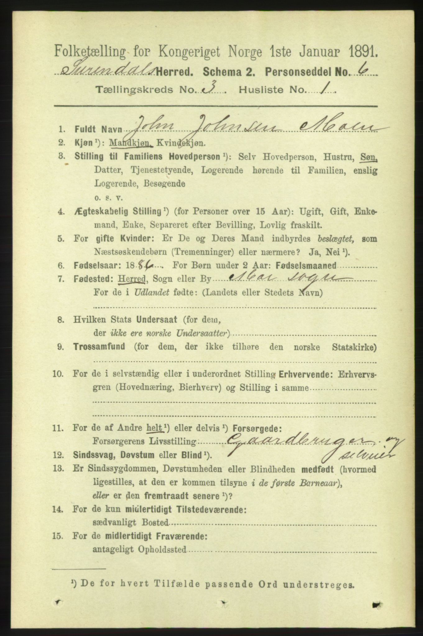 RA, 1891 census for 1566 Surnadal, 1891, p. 789