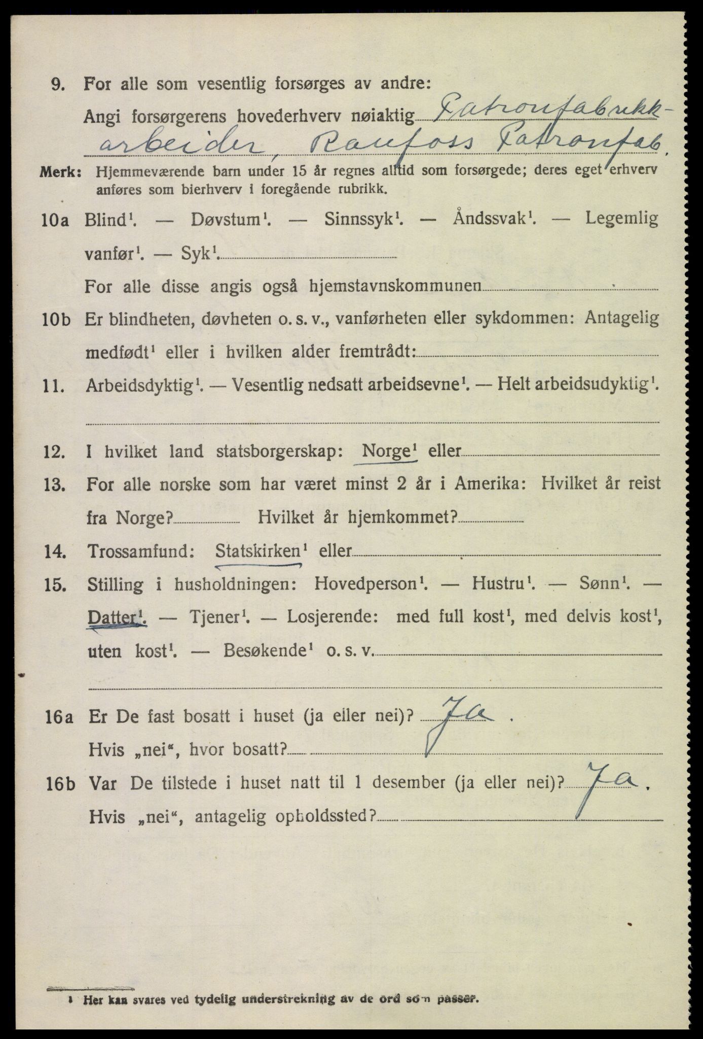 SAH, 1920 census for Vardal, 1920, p. 5728