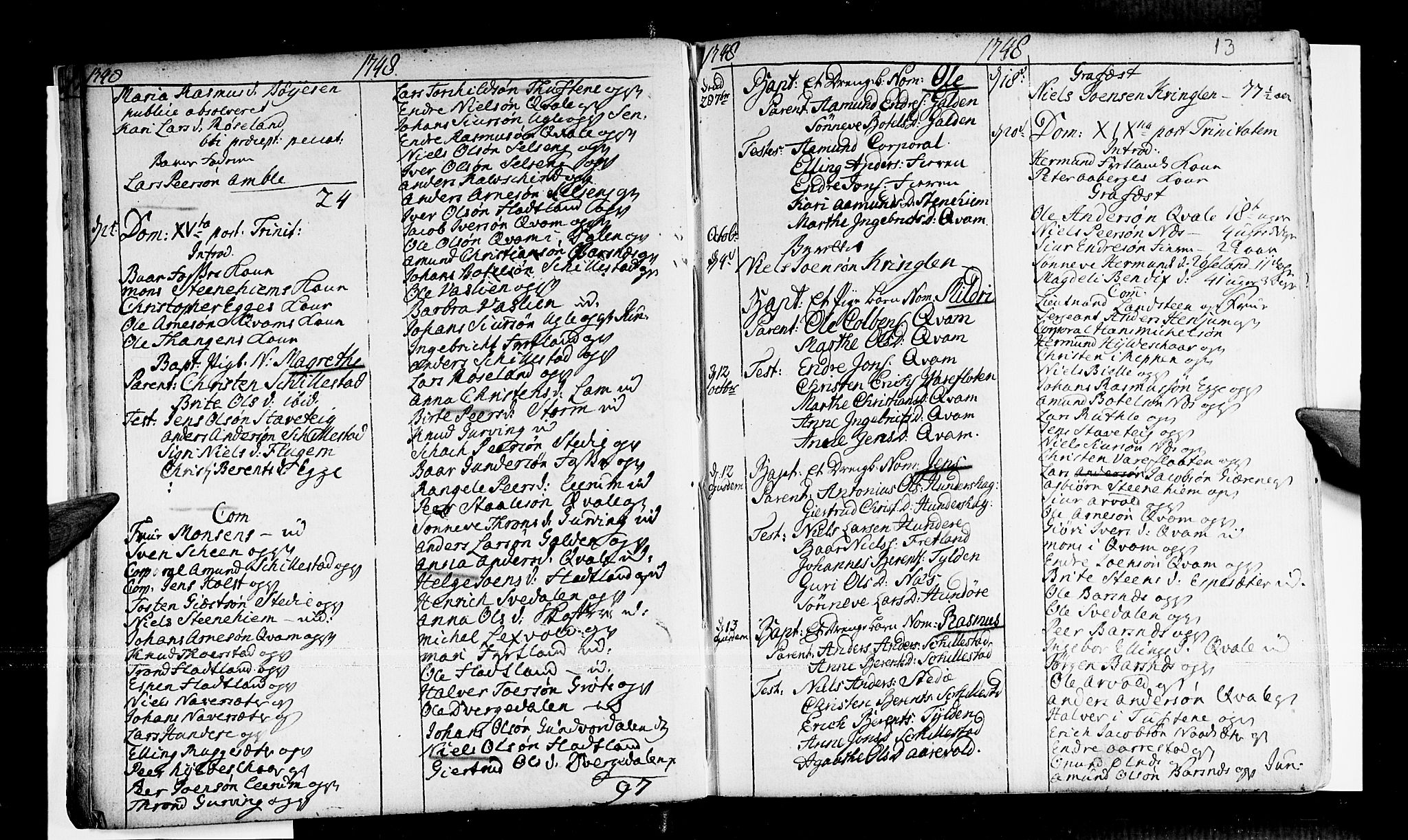 Sogndal sokneprestembete, AV/SAB-A-81301/H/Haa/Haaa/L0003: Parish register (official) no. A 3, 1747-1768, p. 13