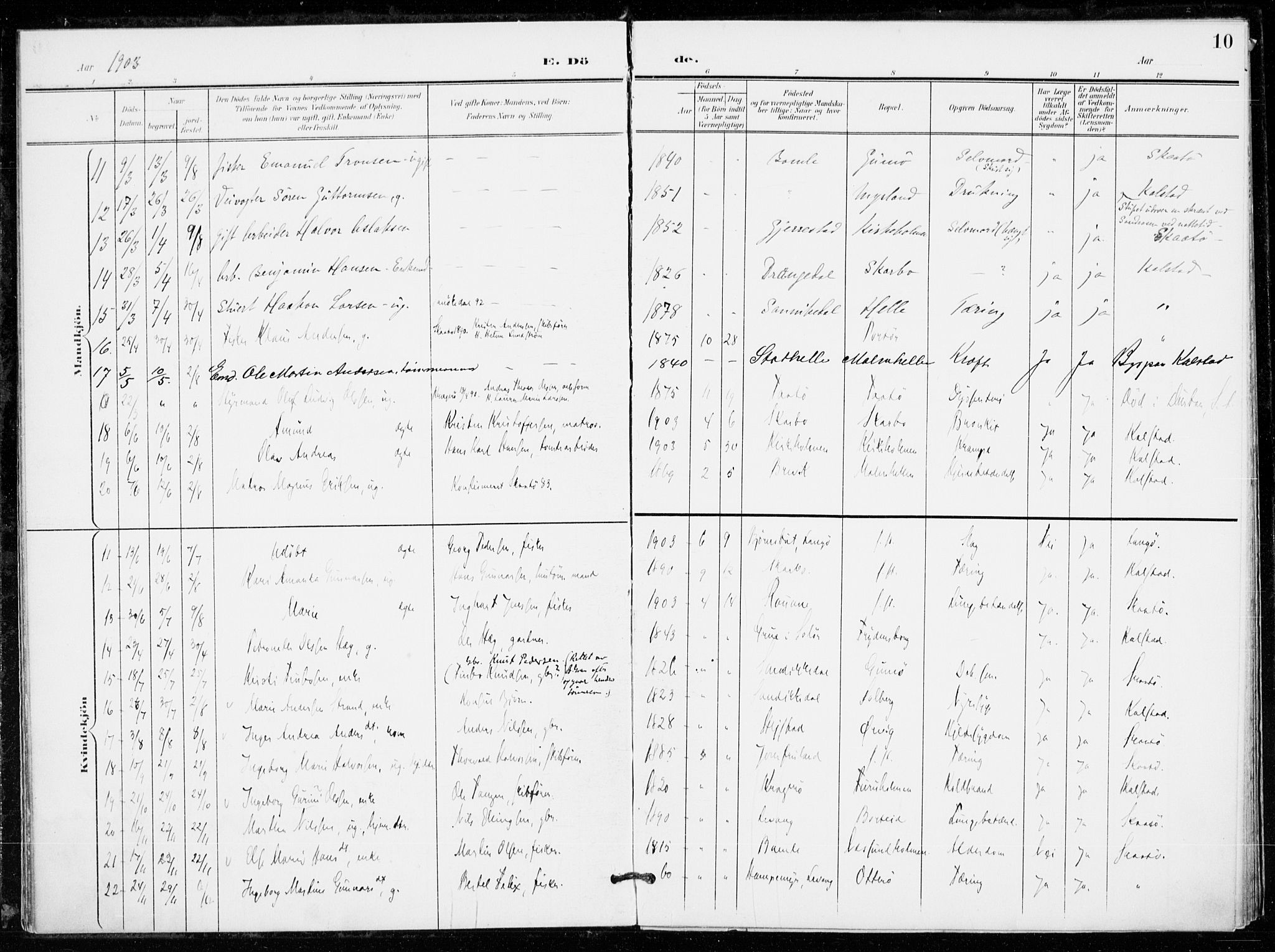 Skåtøy kirkebøker, AV/SAKO-A-304/F/Fa/L0005: Parish register (official) no. I 5, 1901-1923, p. 10