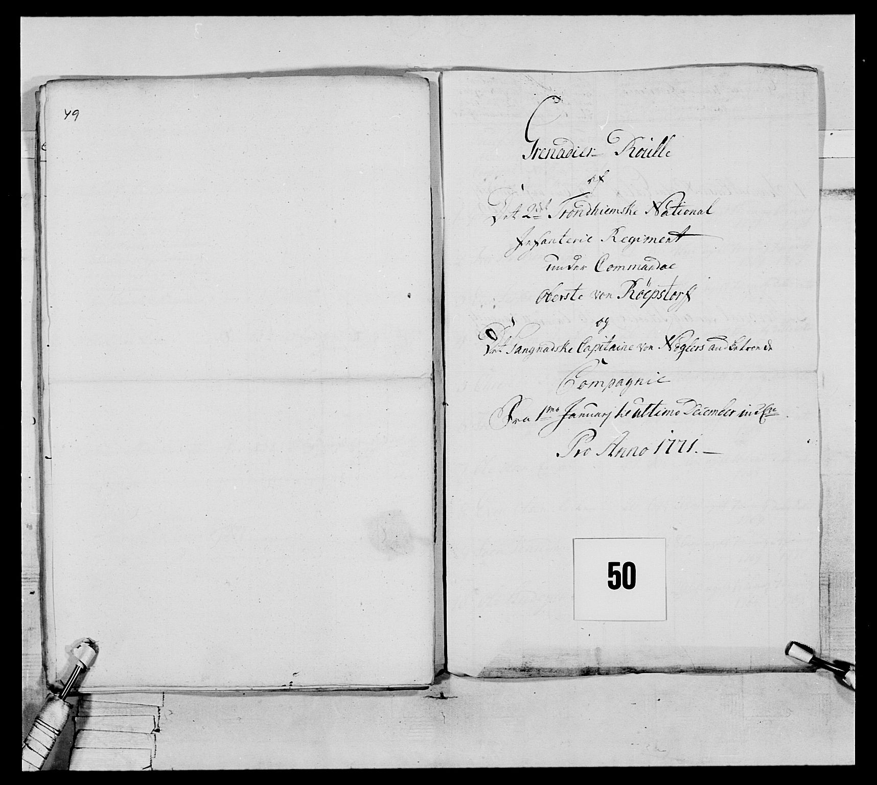 Generalitets- og kommissariatskollegiet, Det kongelige norske kommissariatskollegium, RA/EA-5420/E/Eh/L0076: 2. Trondheimske nasjonale infanteriregiment, 1766-1773, p. 166