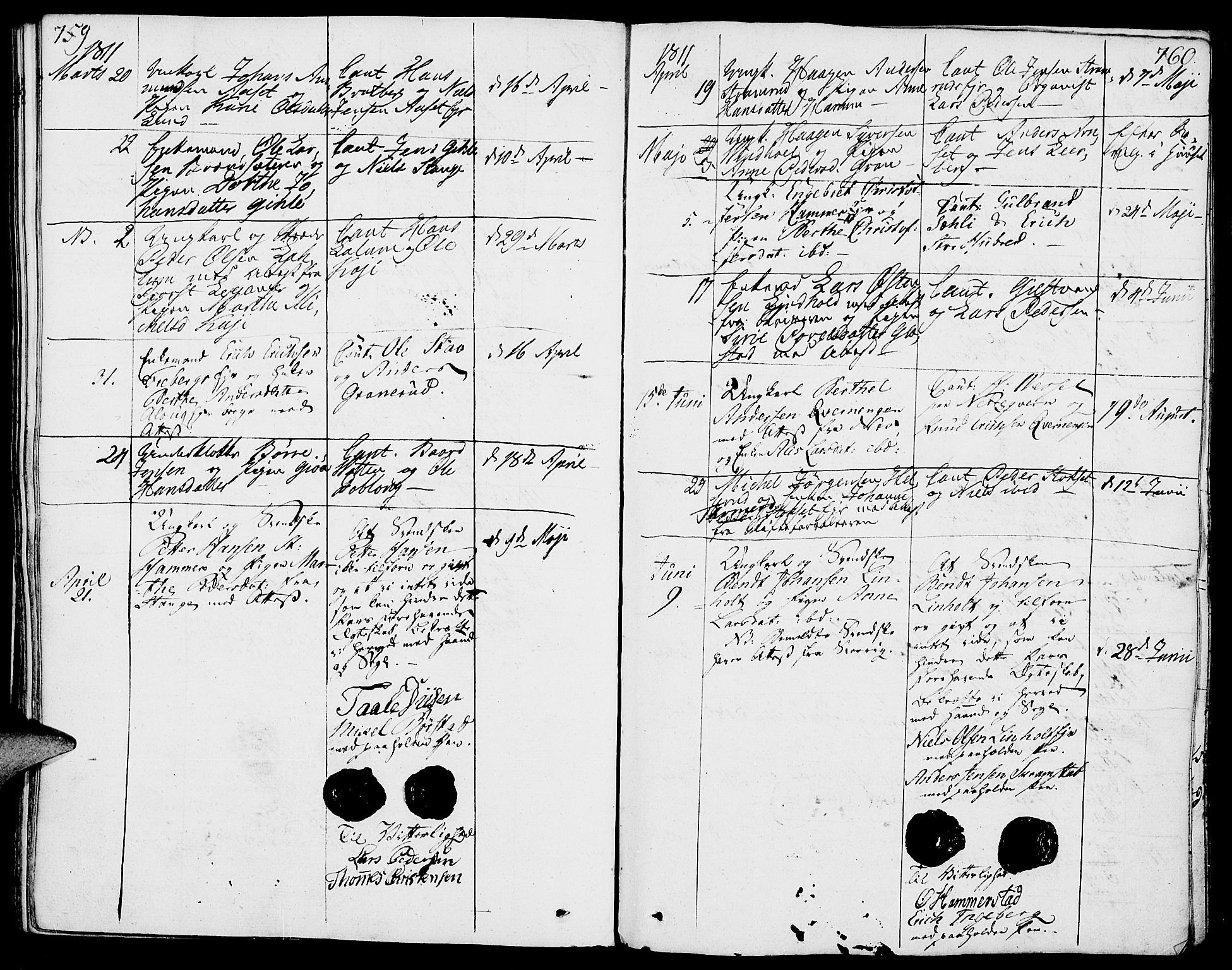 Vang prestekontor, Hedmark, AV/SAH-PREST-008/H/Ha/Haa/L0006: Parish register (official) no. 6 /1, 1809-1827, p. 759-760