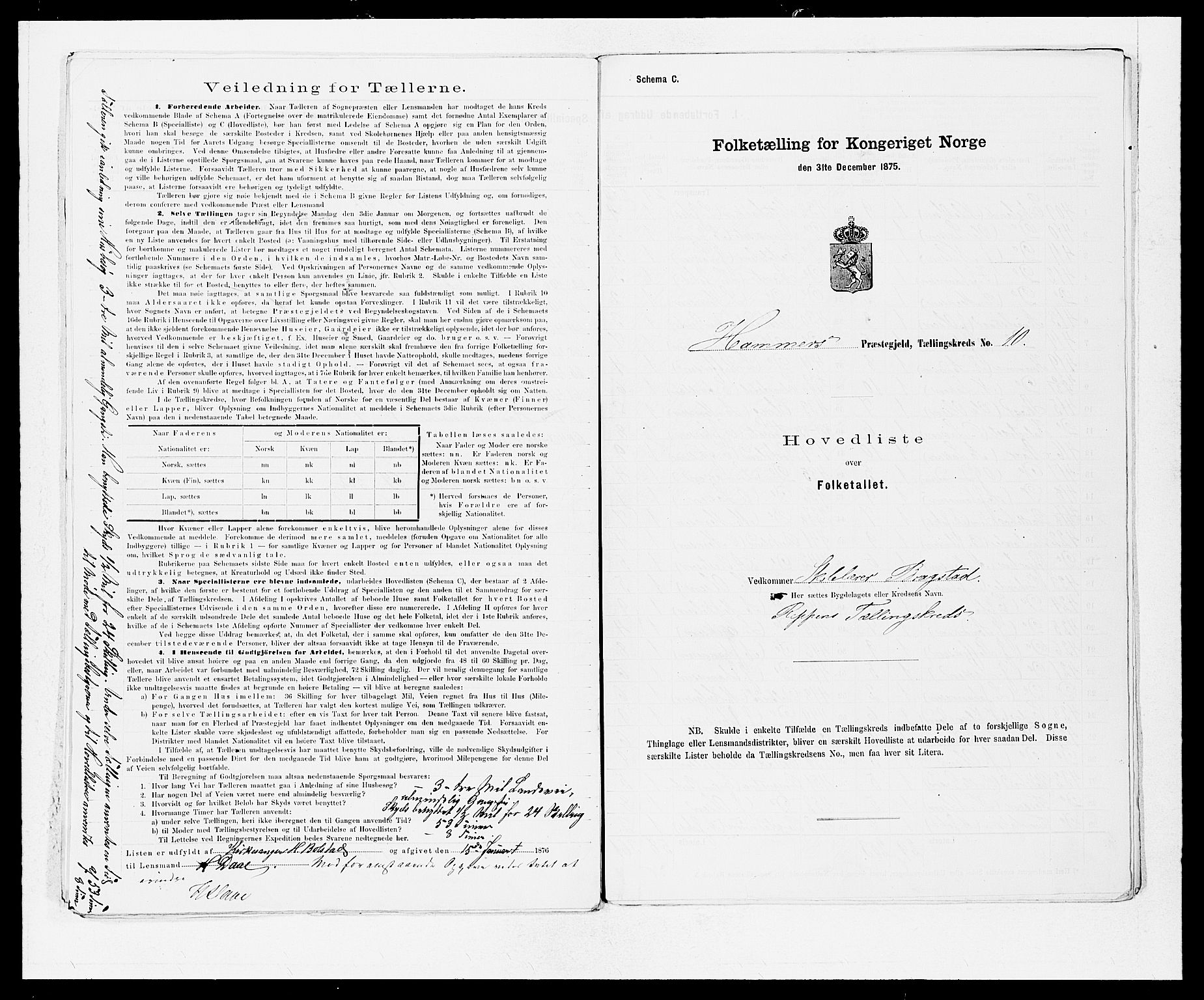 SAB, 1875 census for 1254P Hamre, 1875, p. 22