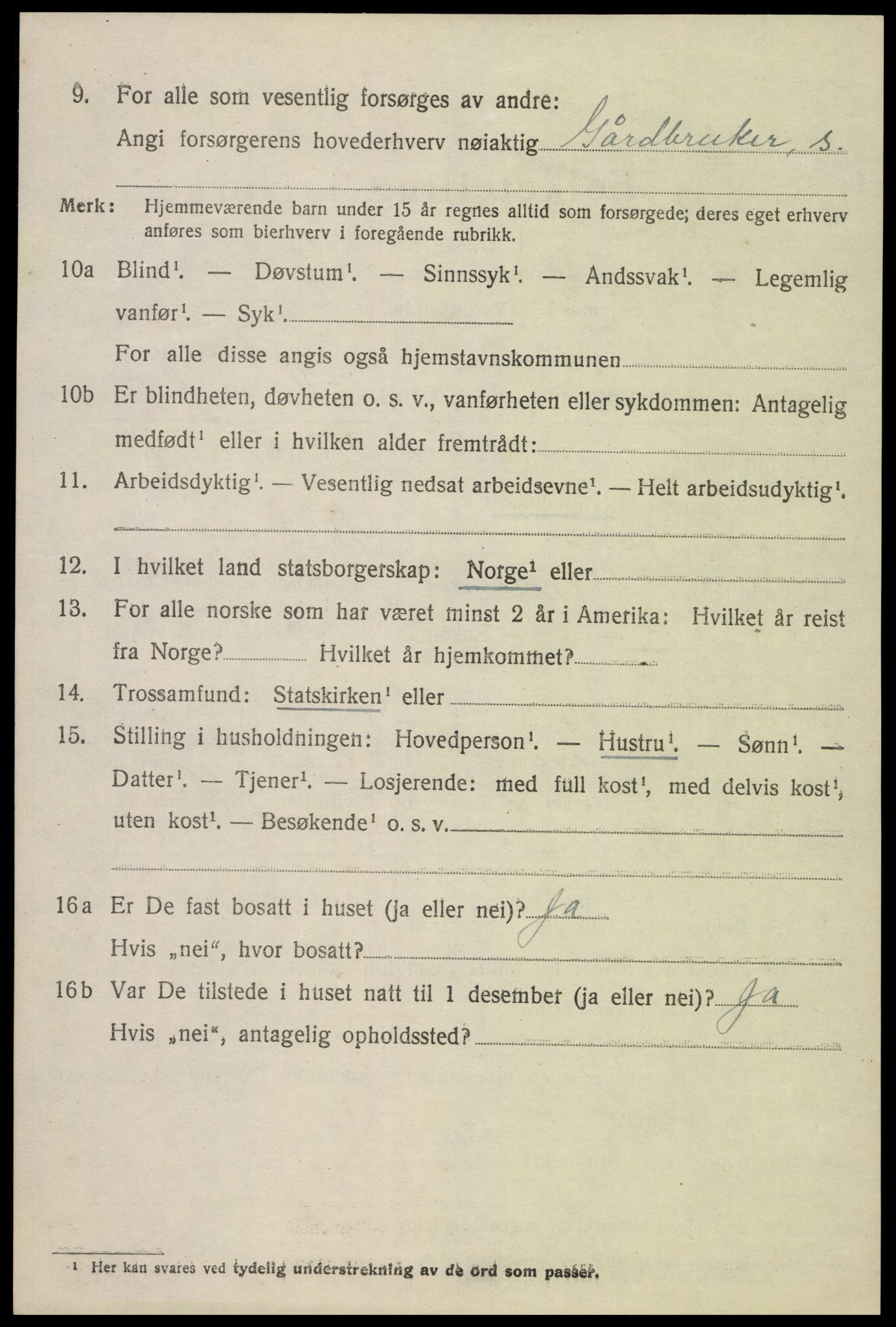 SAK, 1920 census for Hornnes, 1920, p. 1740