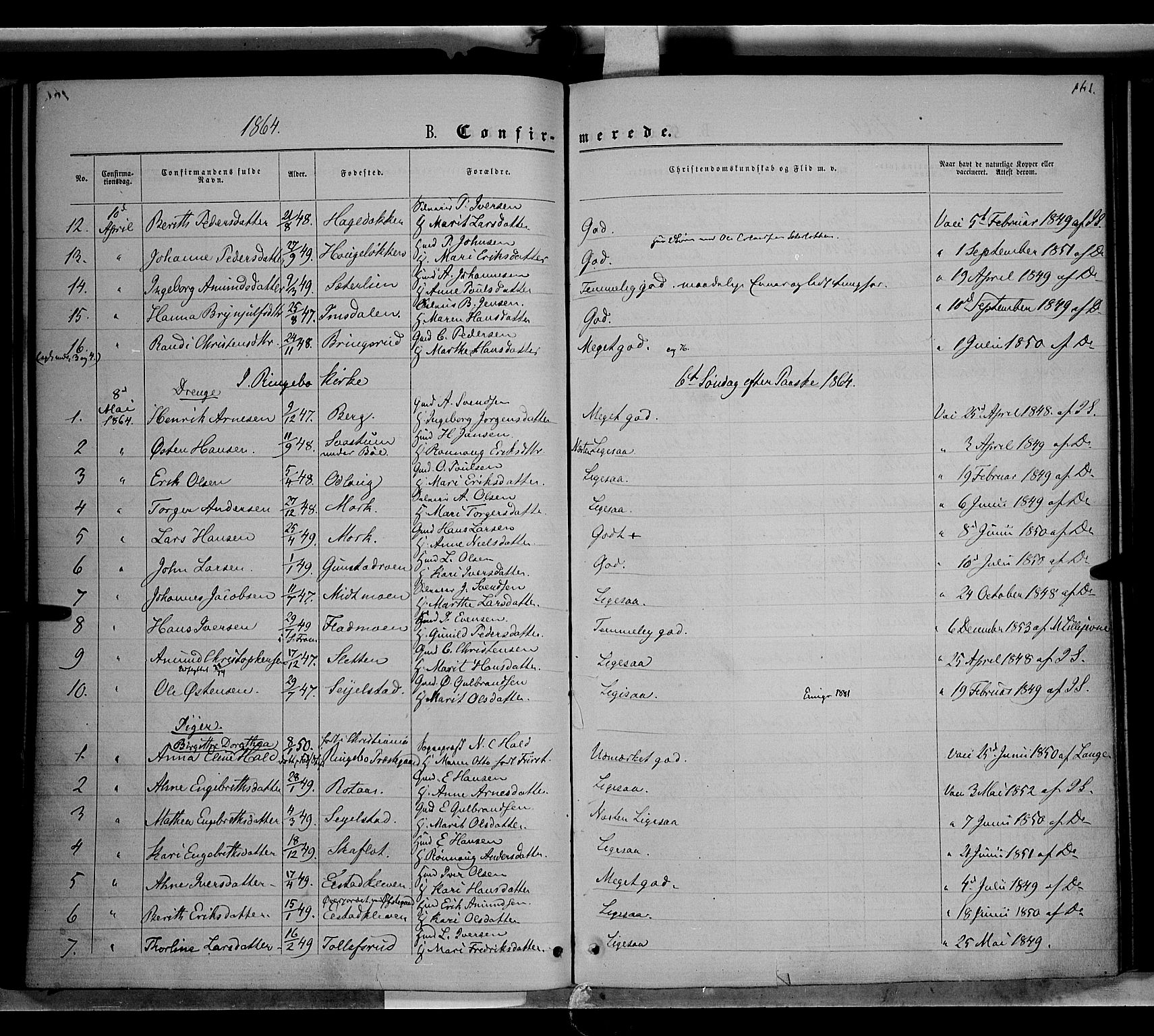 Ringebu prestekontor, AV/SAH-PREST-082/H/Ha/Haa/L0007: Parish register (official) no. 7, 1860-1877, p. 161