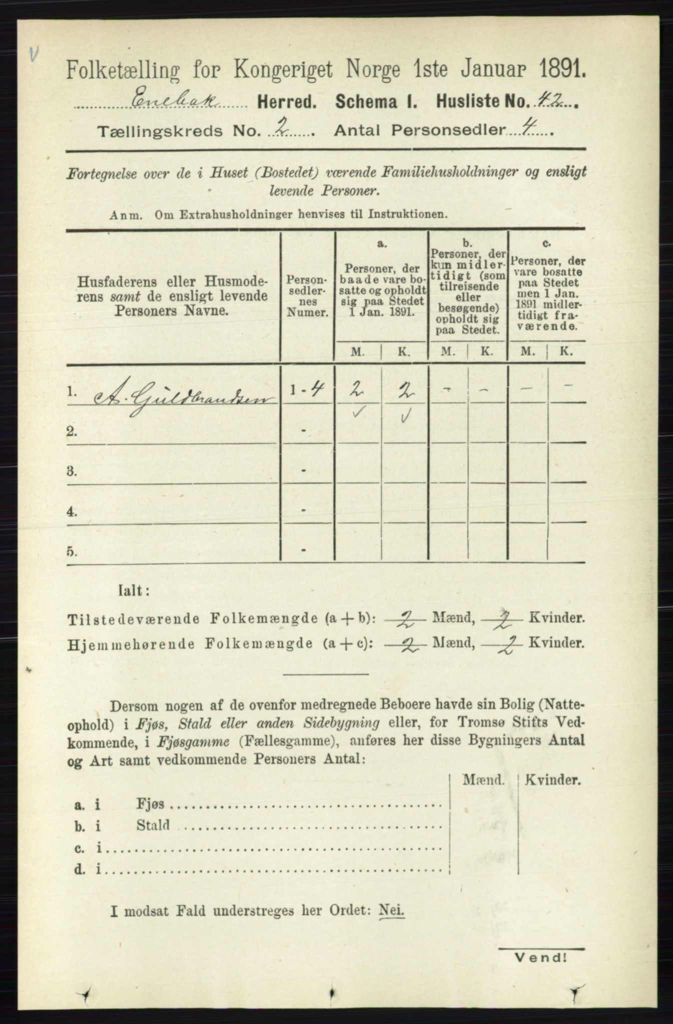 RA, 1891 census for 0229 Enebakk, 1891, p. 748