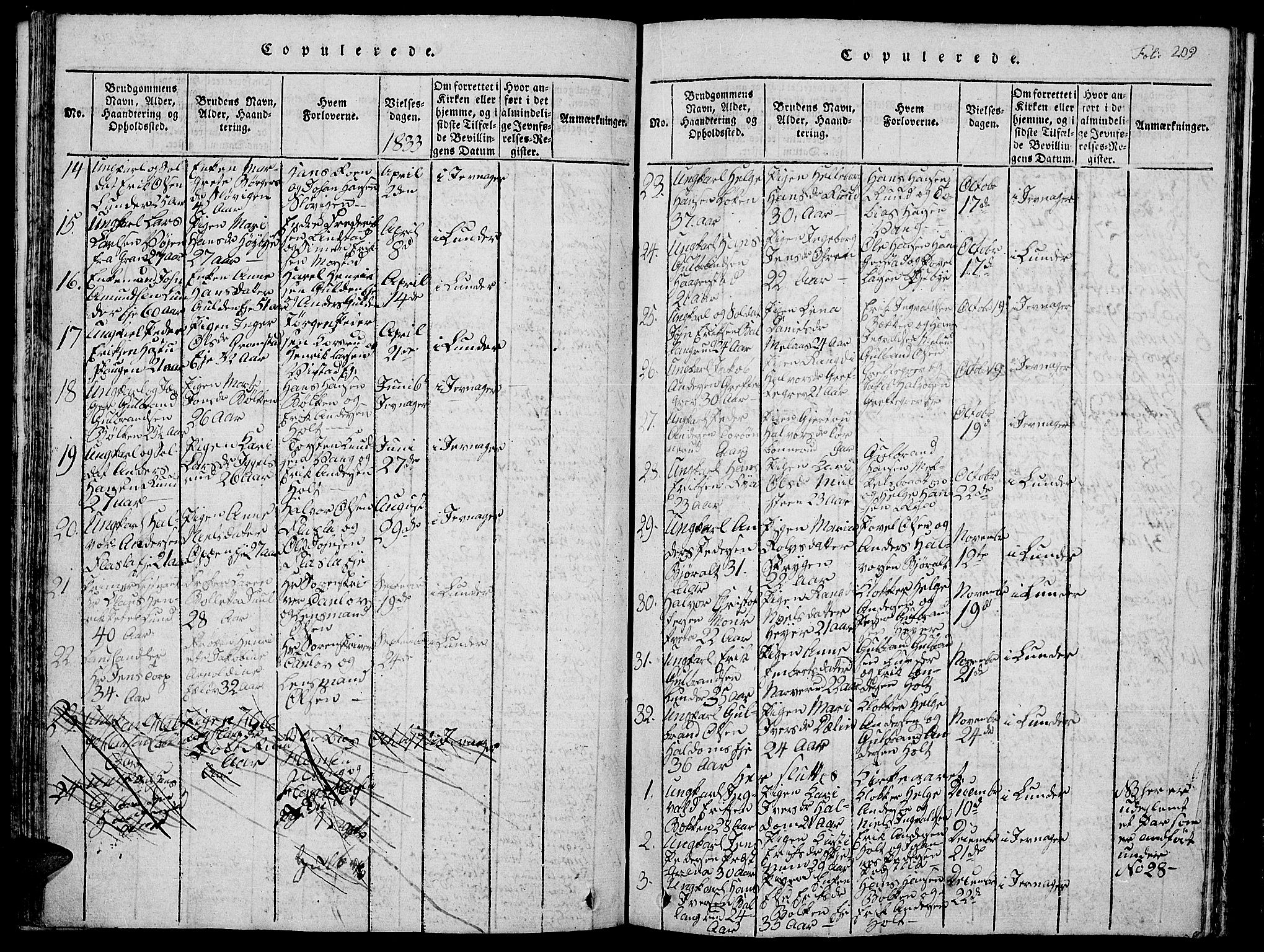 Jevnaker prestekontor, SAH/PREST-116/H/Ha/Hab/L0001: Parish register (copy) no. 1, 1815-1837, p. 209