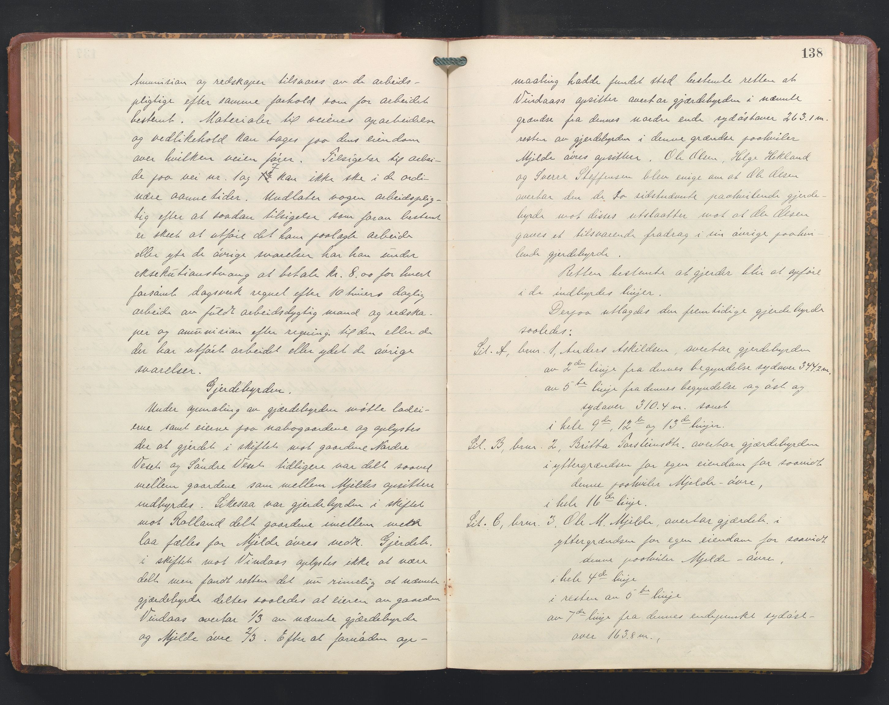 Hordaland jordskiftedøme - I Nordhordland jordskiftedistrikt, AV/SAB-A-6801/A/Aa/L0028: Forhandlingsprotokoll, 1924-1926, p. 137b-138a